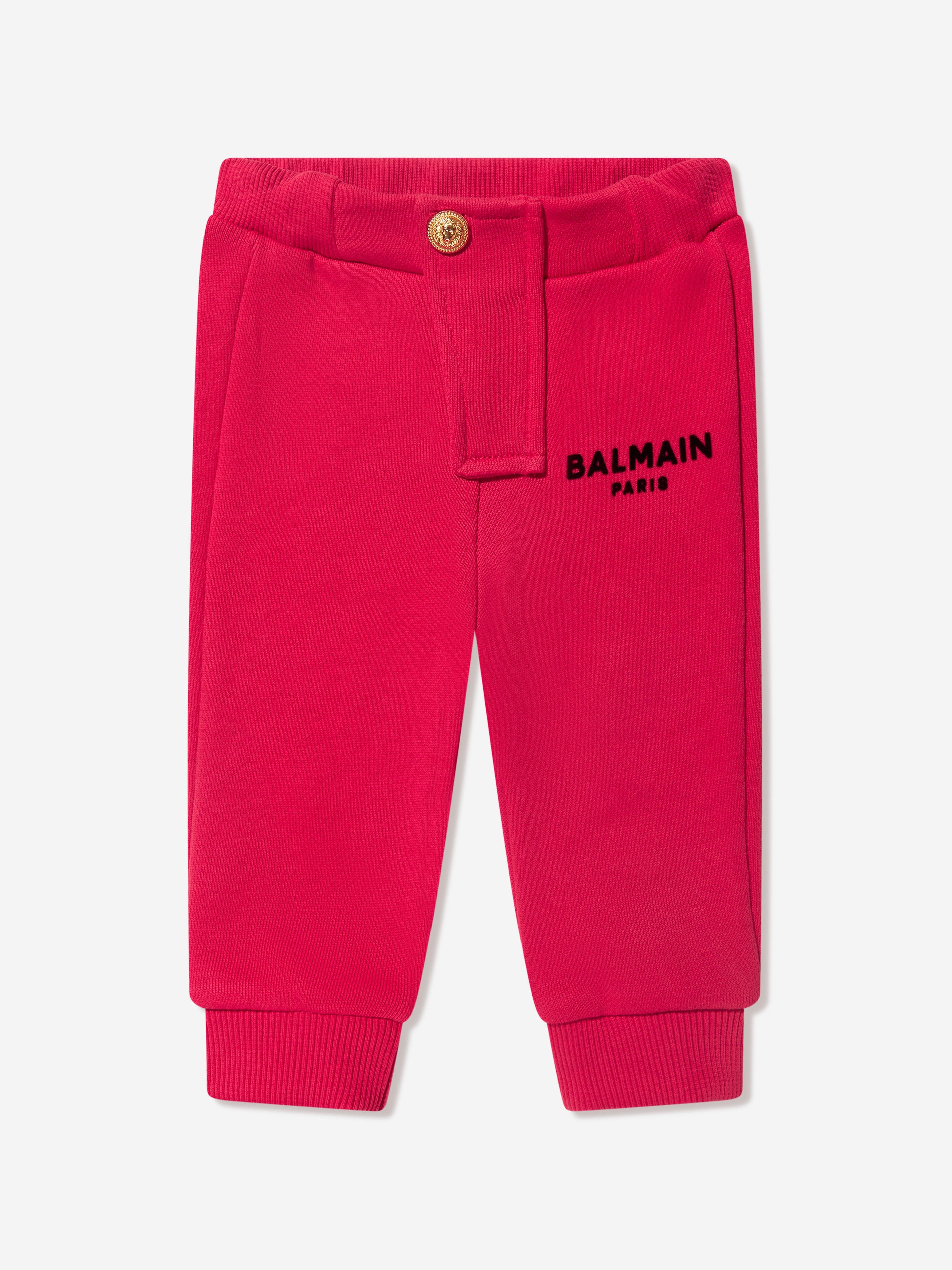 Balmain Baby Boys Logo Joggers in Red