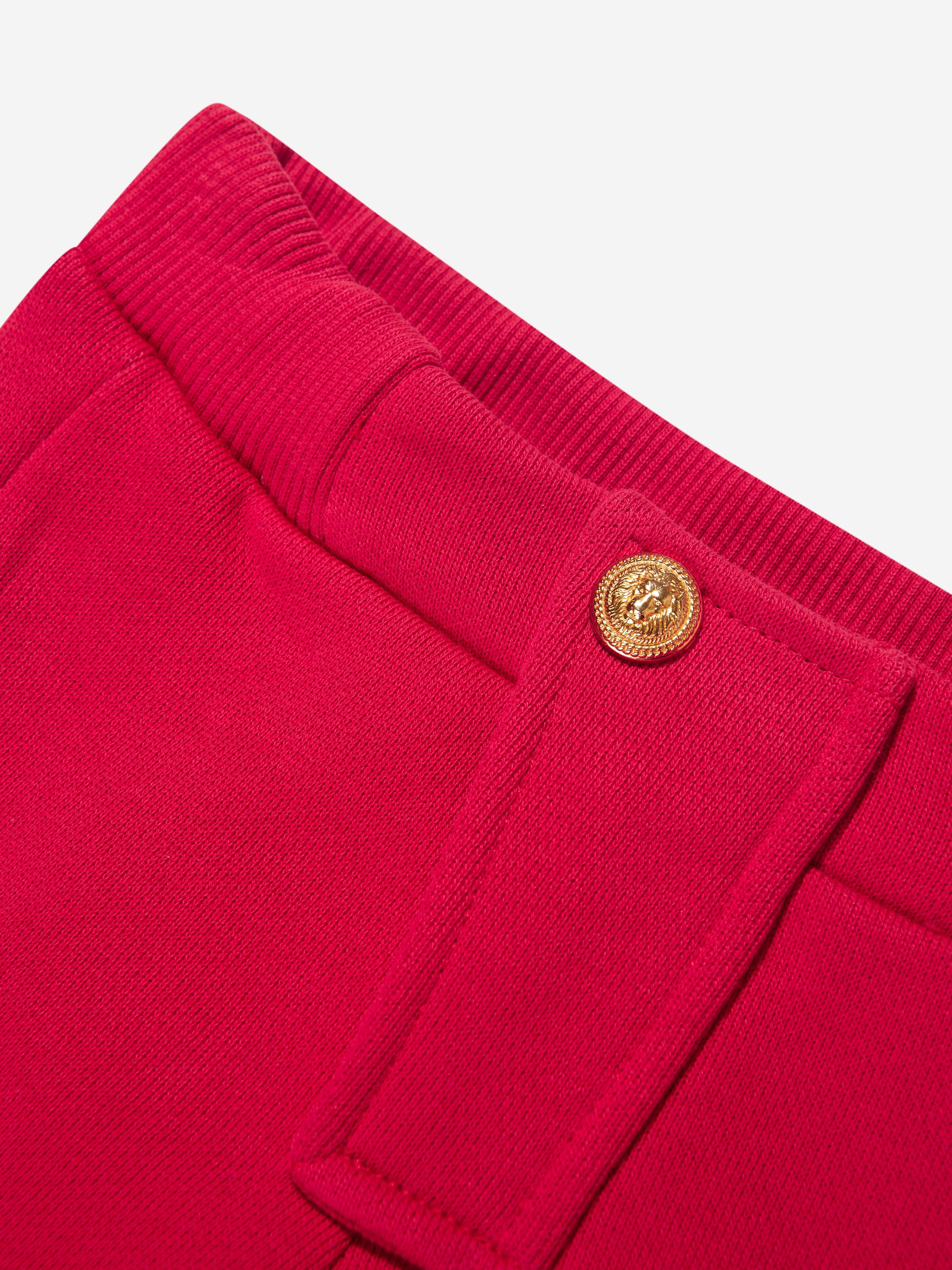 Balmain Baby Boys Logo Joggers in Red