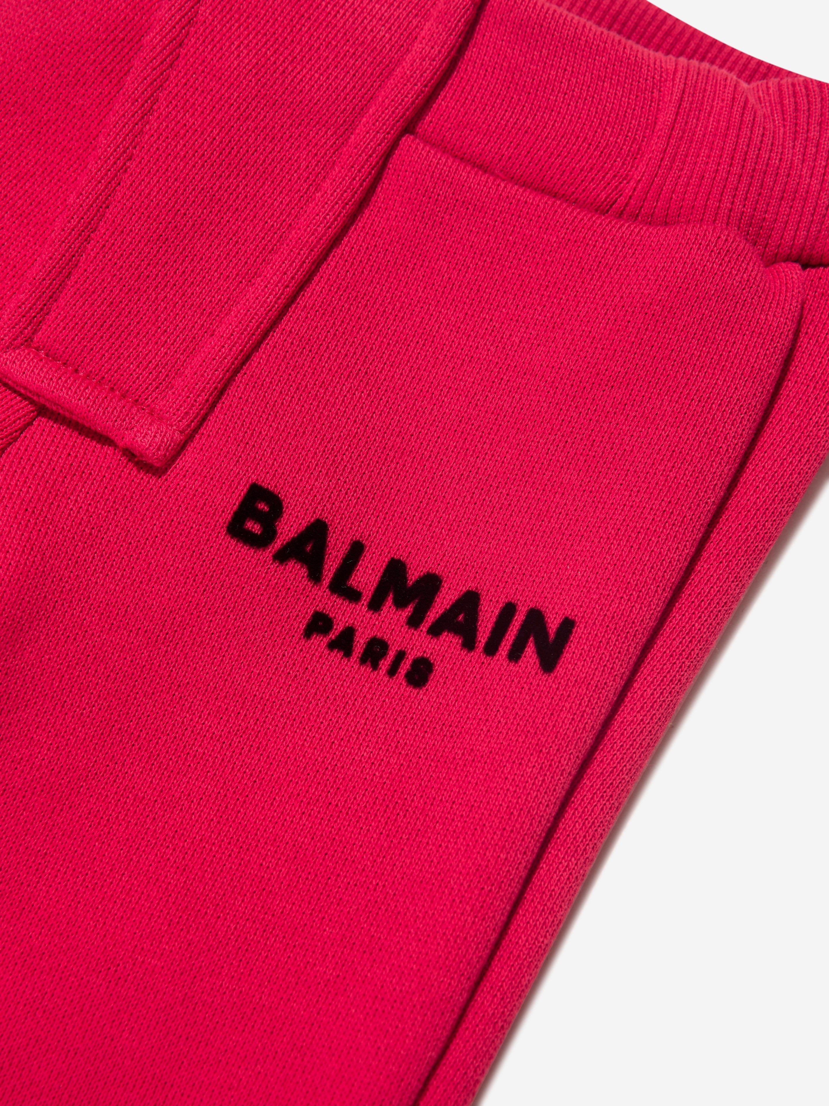 Balmain Baby Boys Logo Joggers in Red