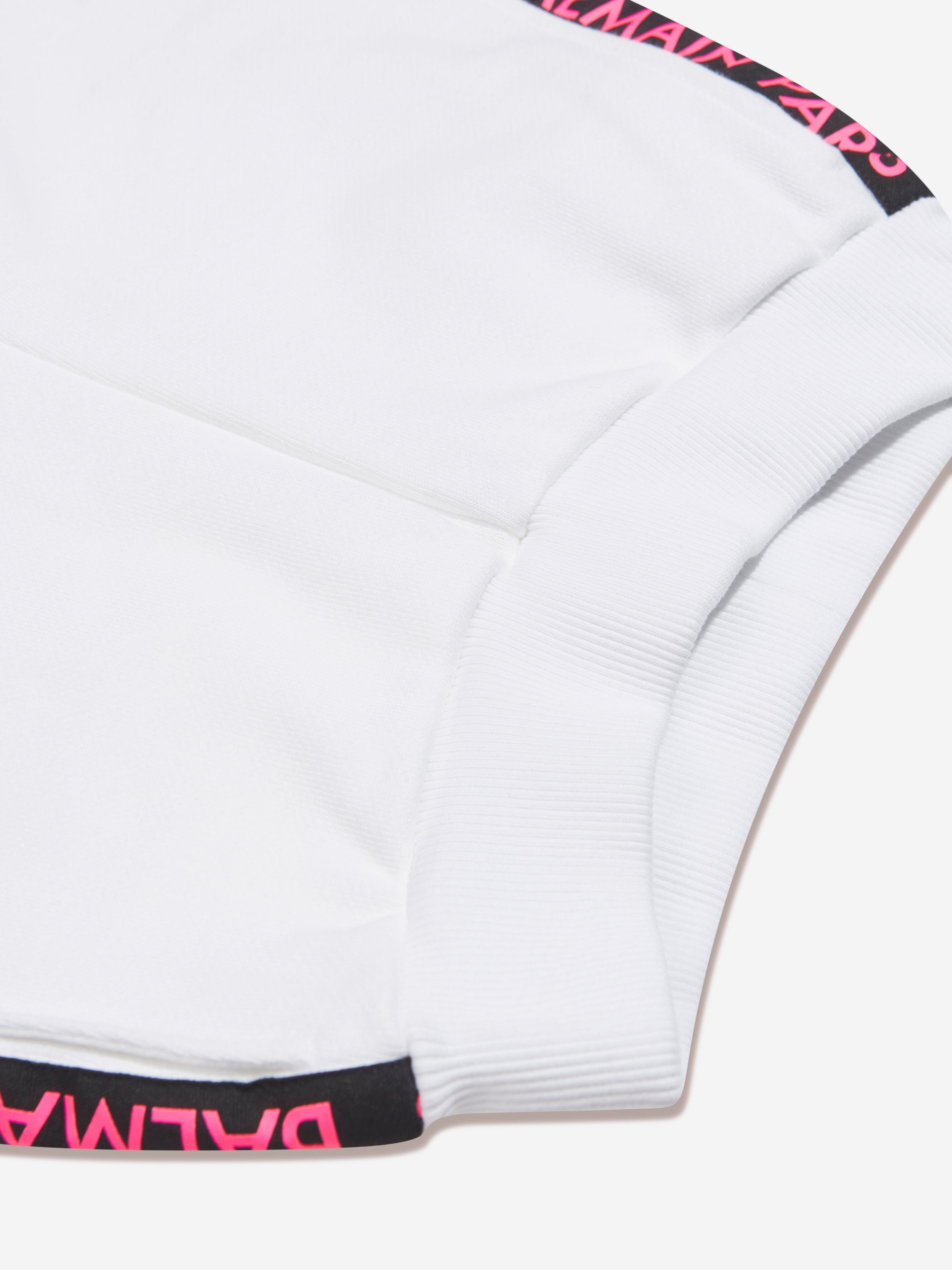 Balmain Girls Logo Jersey Shorts in White