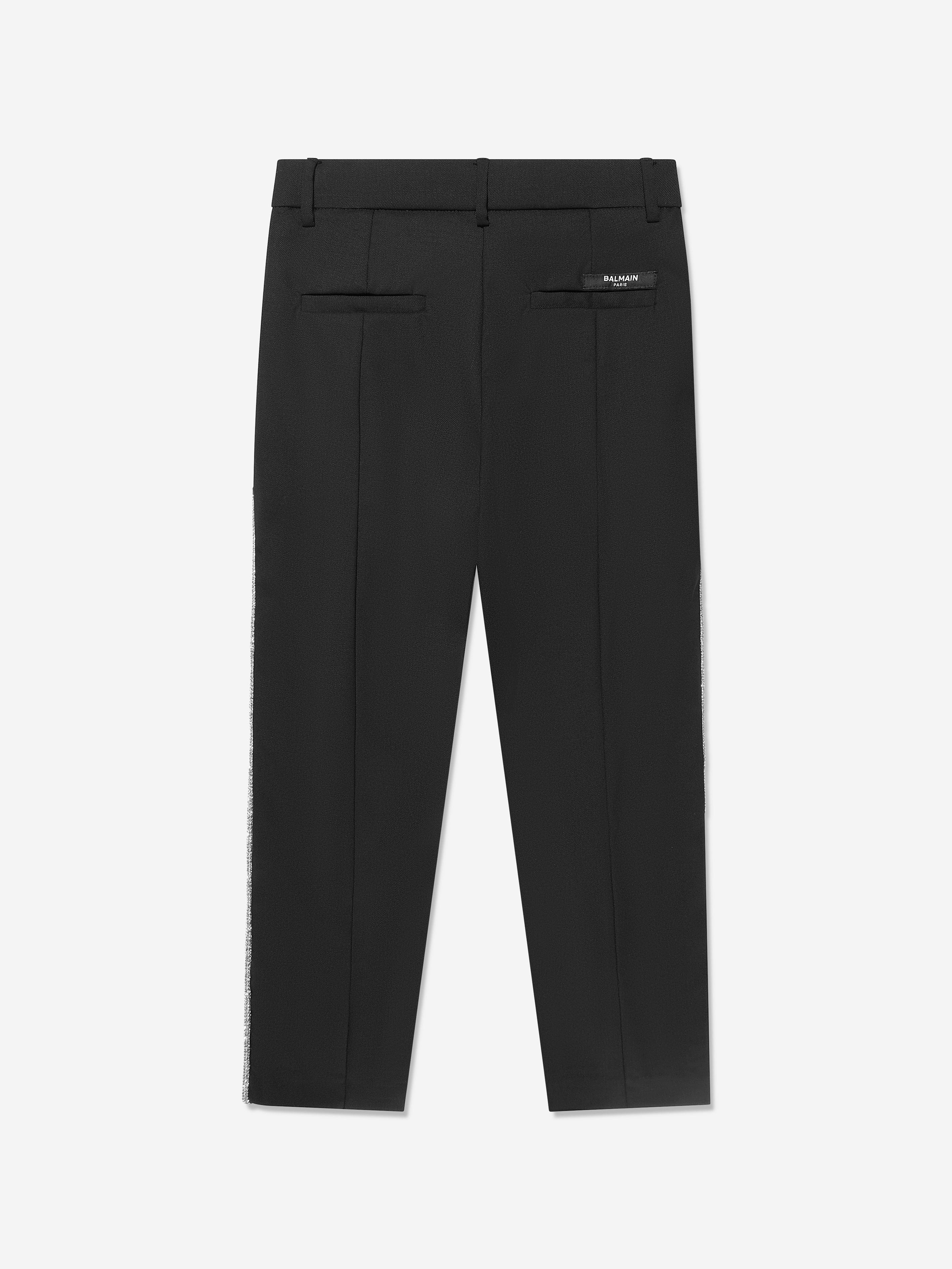 Balmain Girls Wool Suit Trousers in Black