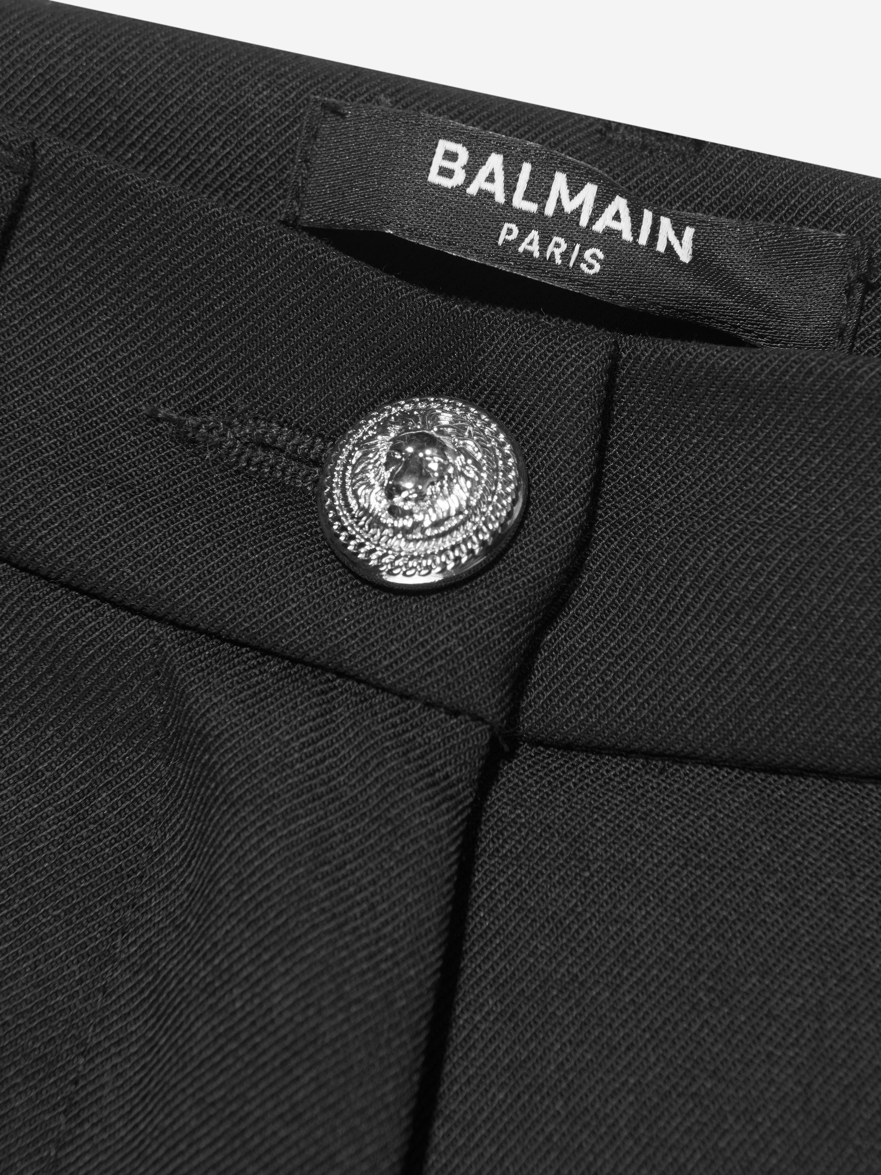 Balmain Girls Wool Suit Trousers in Black