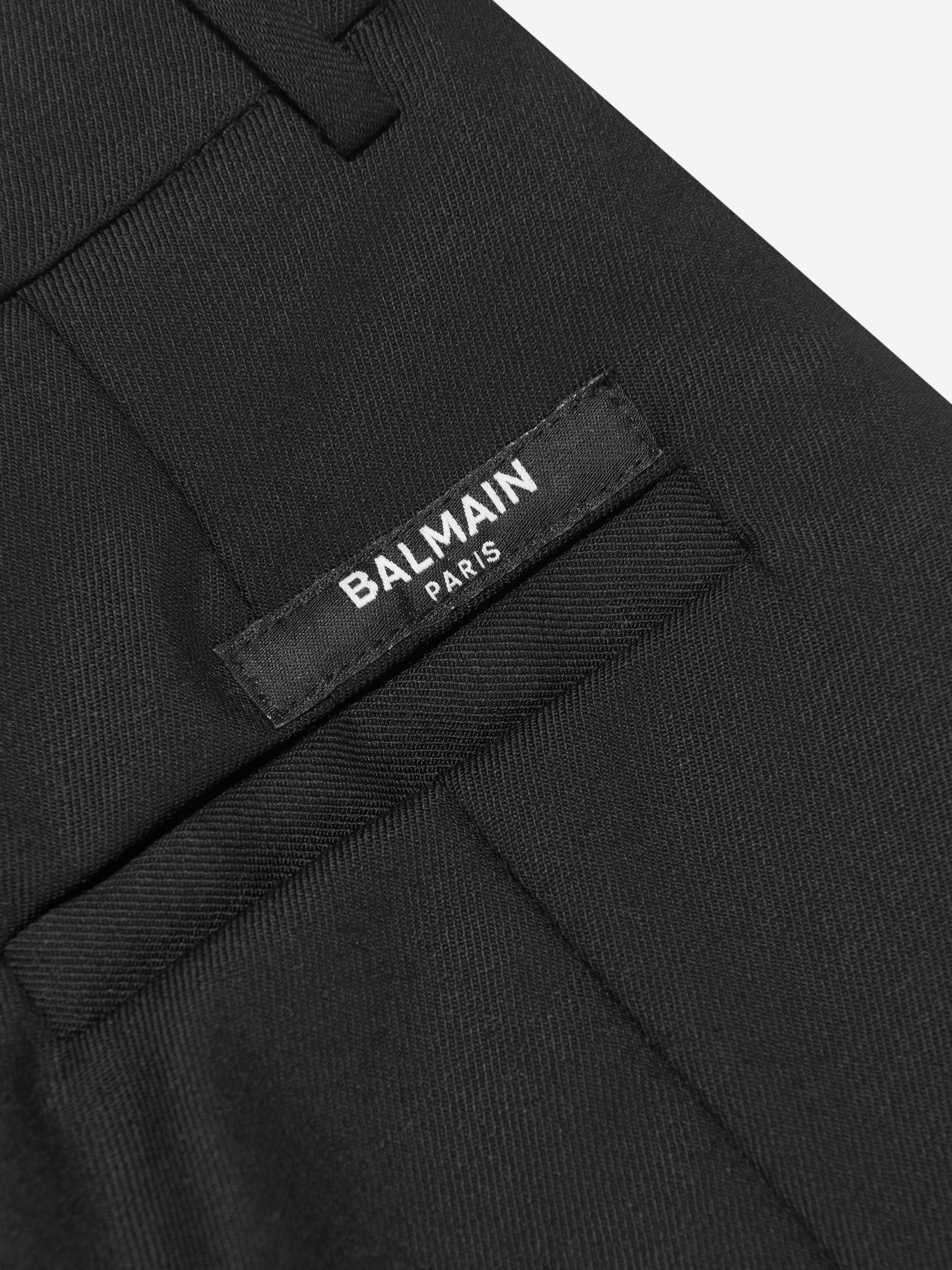 Balmain Girls Wool Suit Trousers in Black