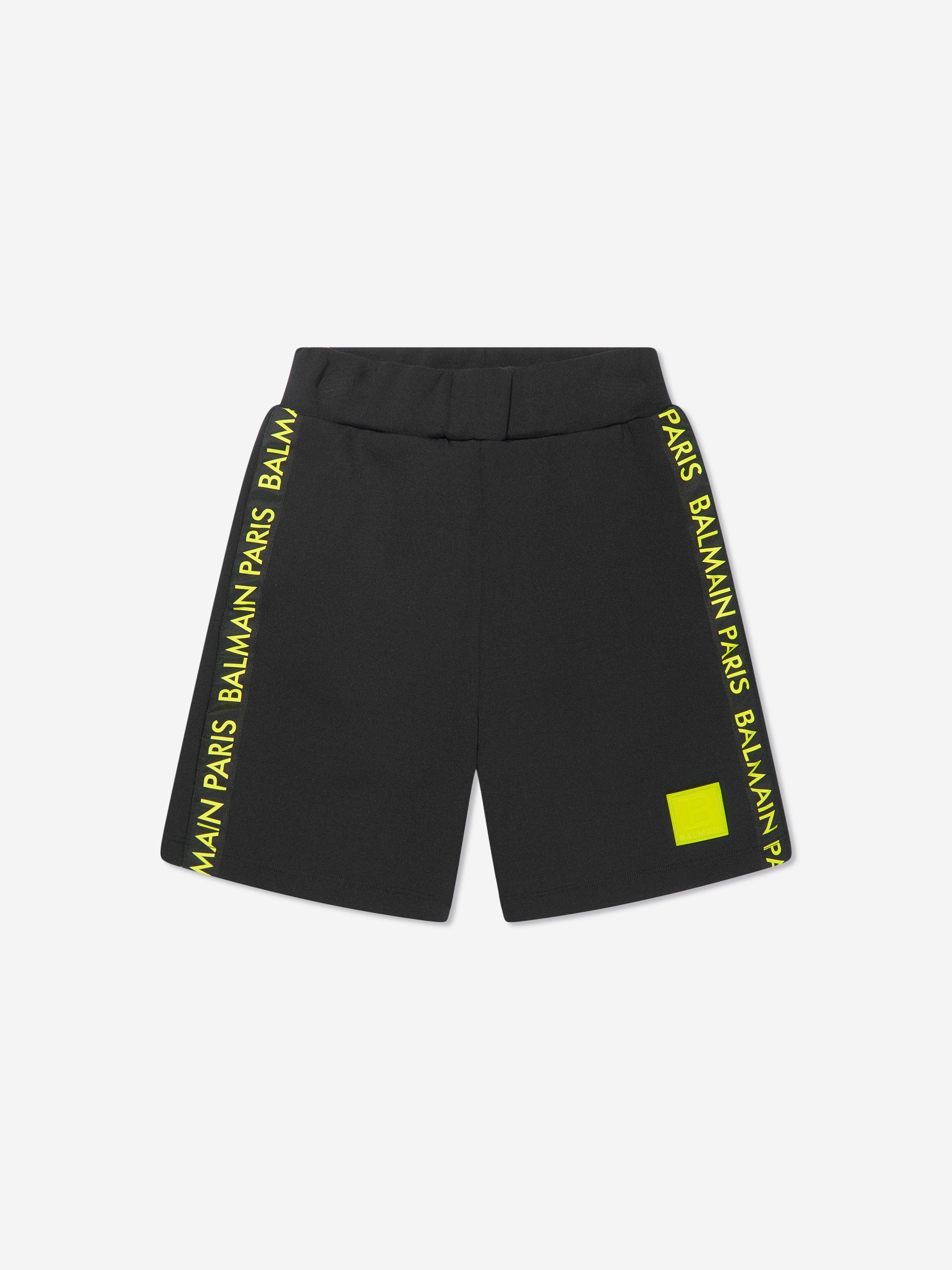 Balmain Boys Logo Jersey Shorts in Black