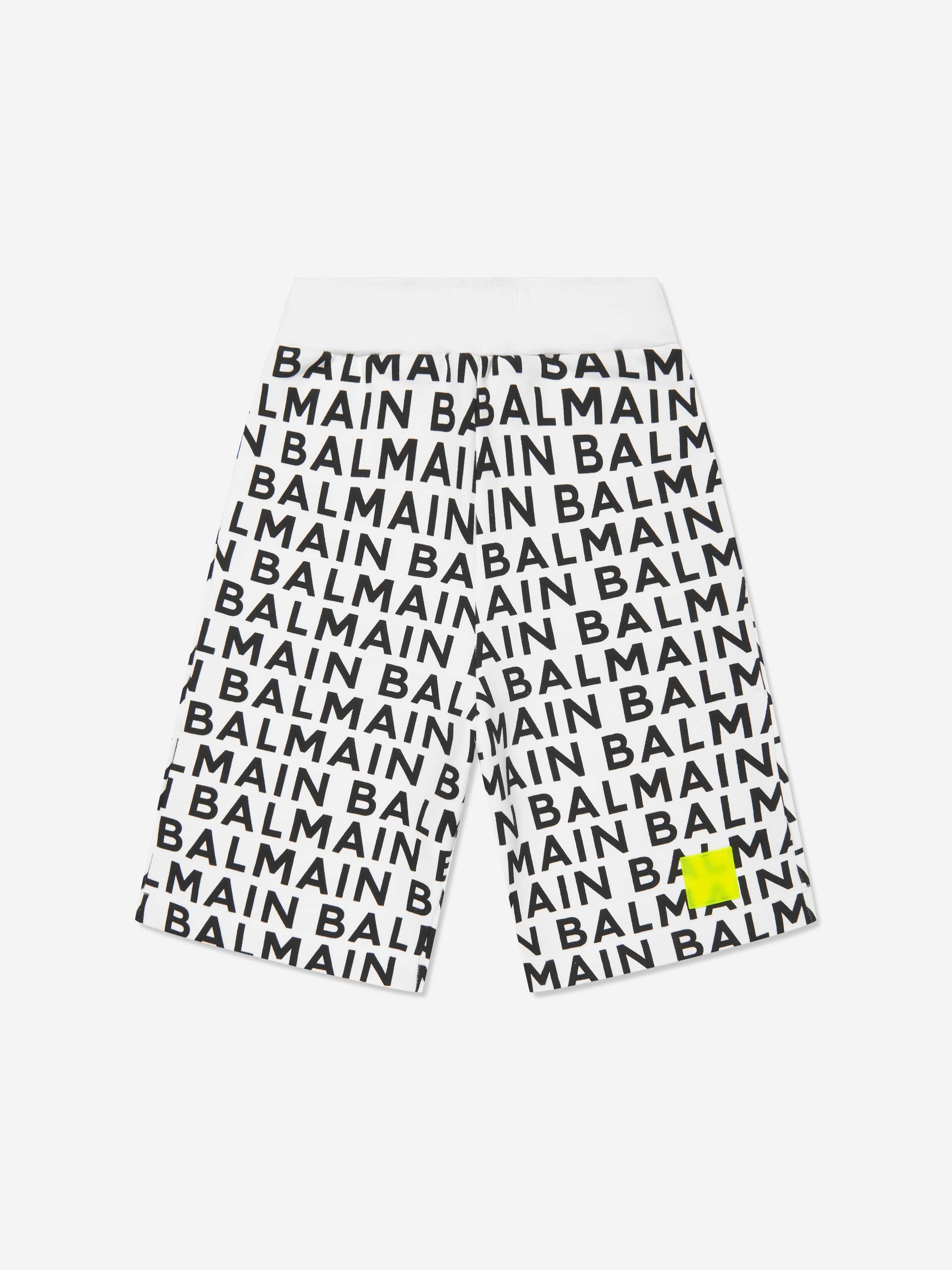 Balmain Boys Logo Jersey Shorts in Black