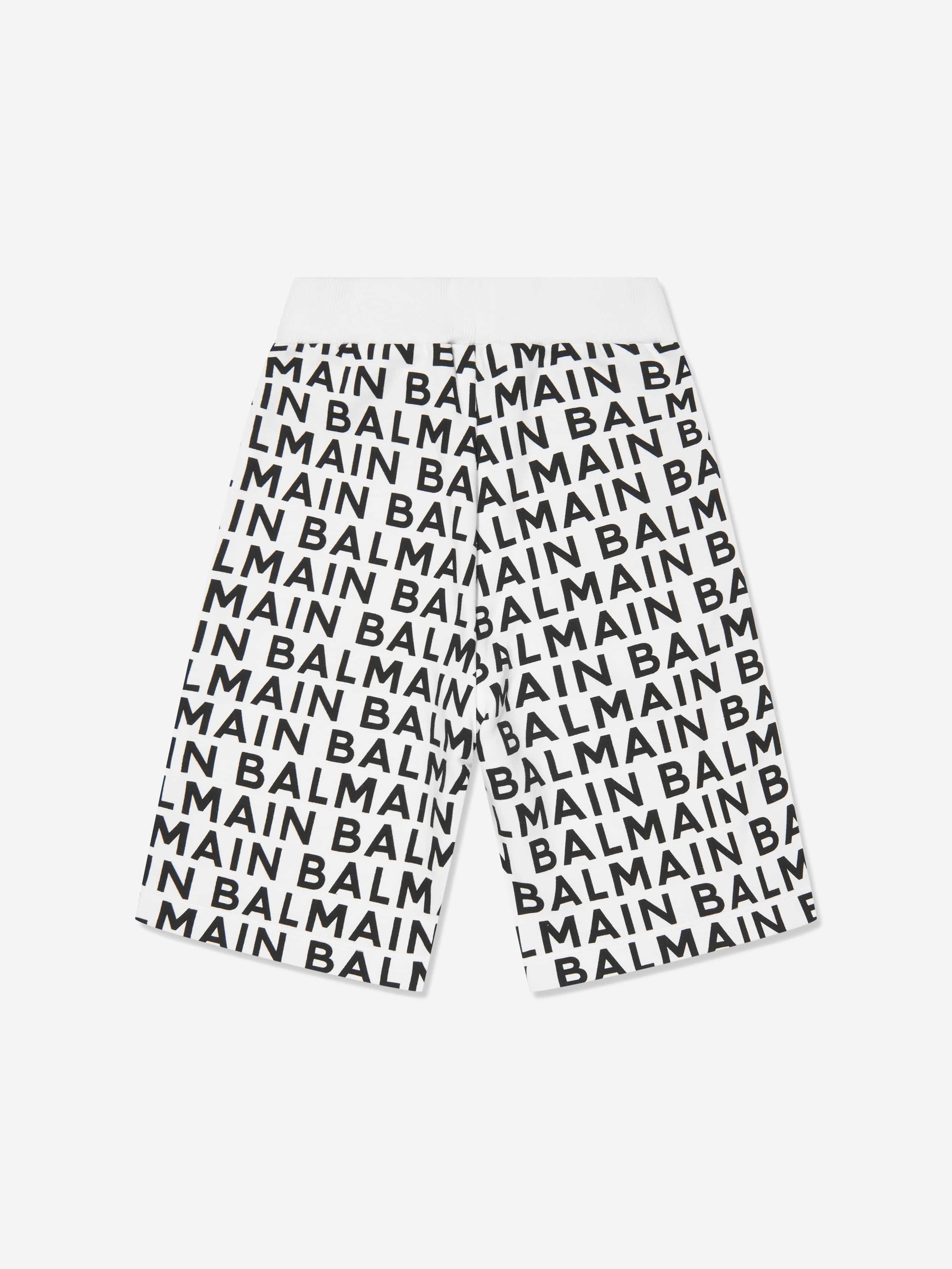 Balmain Boys Logo Jersey Shorts in Black