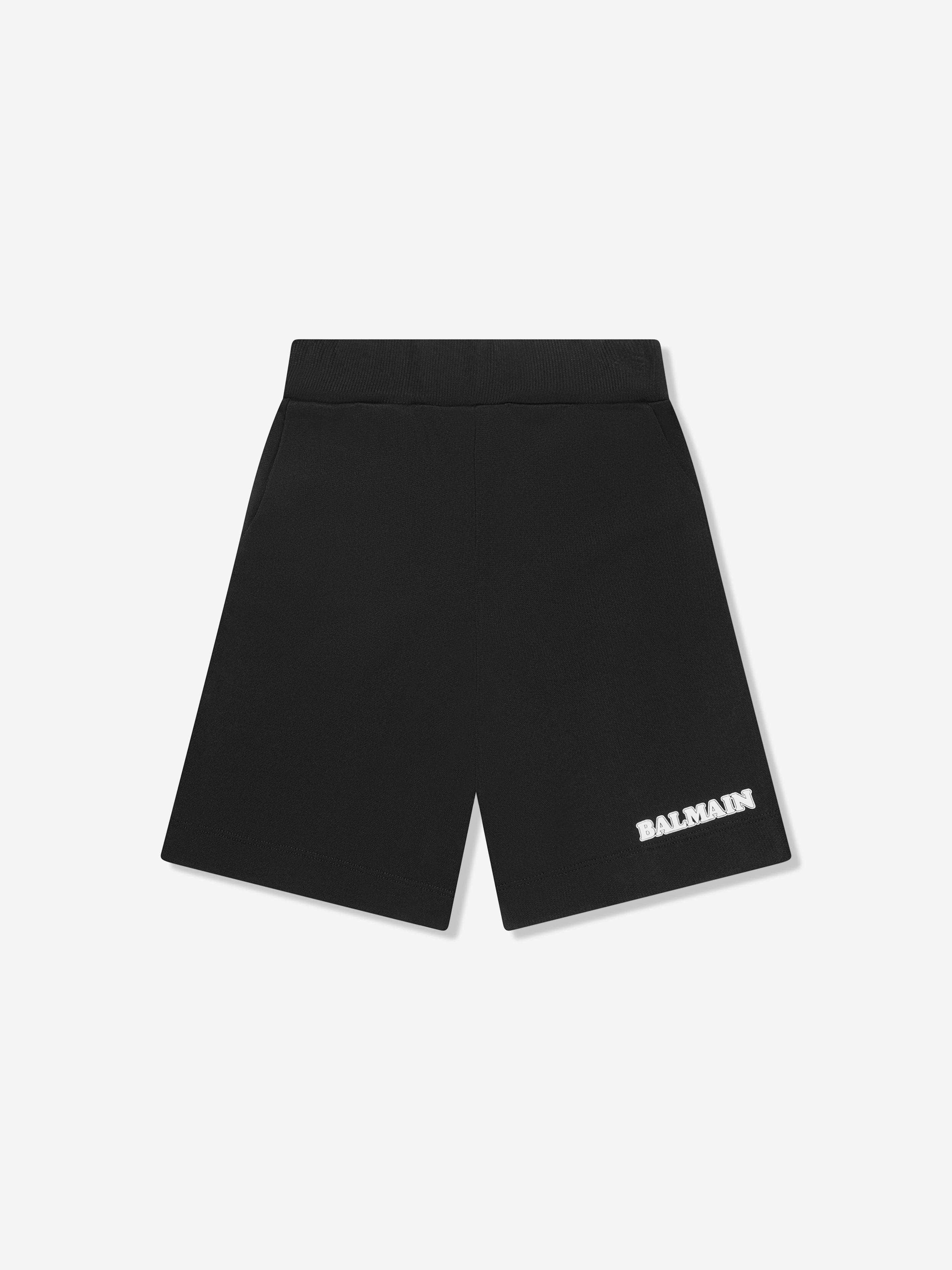 Balmain Boys Logo Jersey Shorts in Black