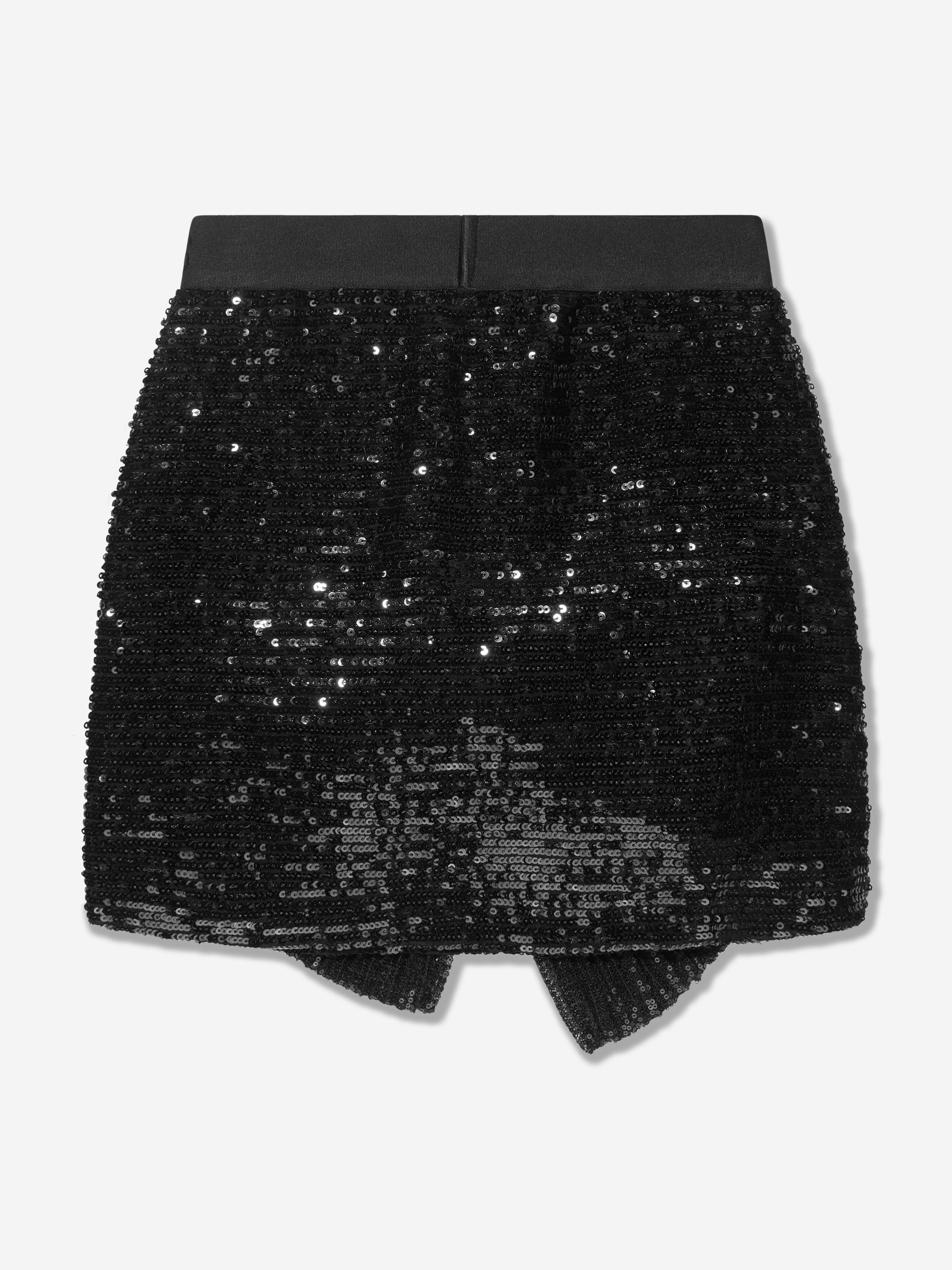 Balmain Girls Bow Skirt in Black