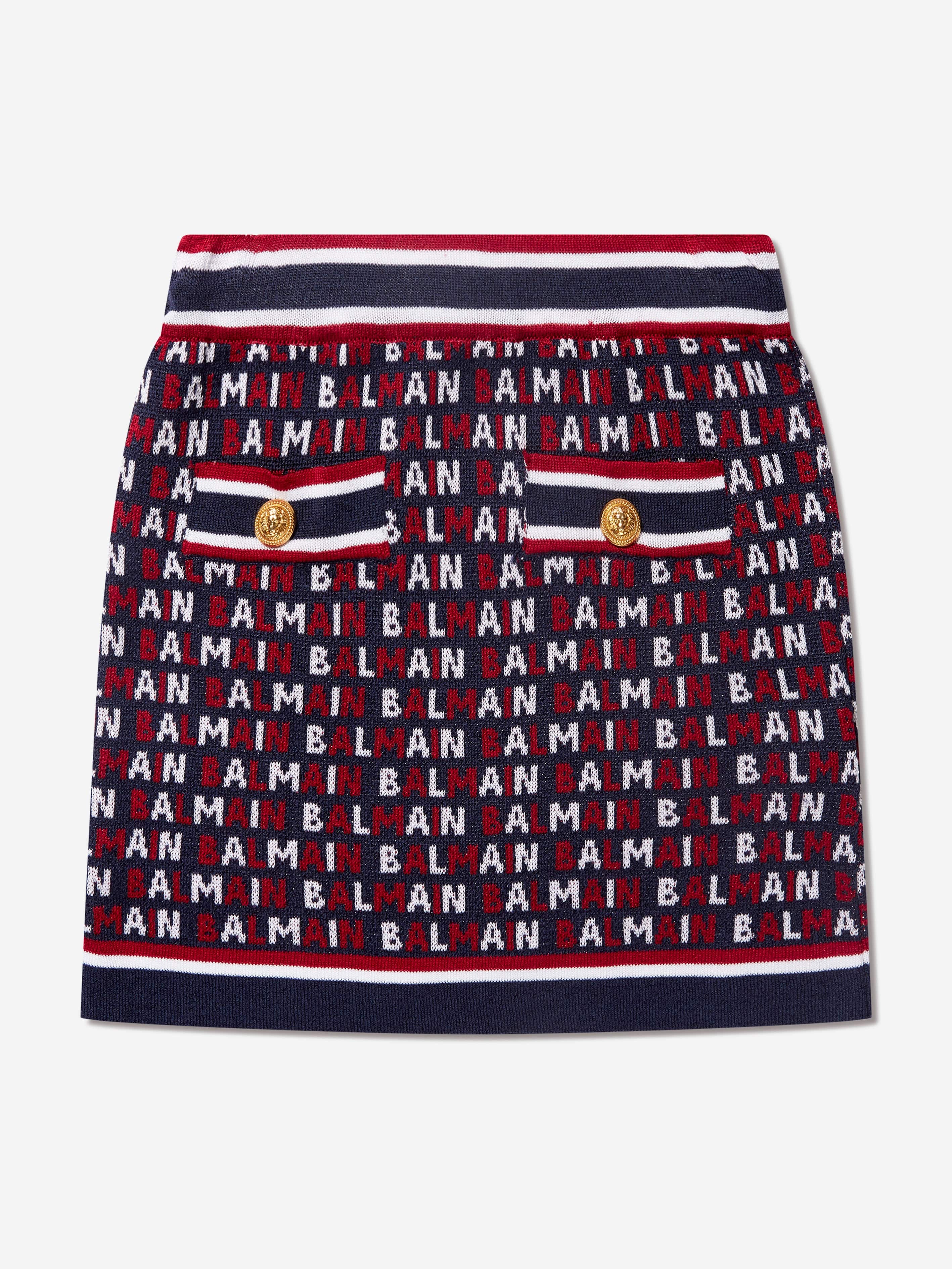 Balmain Girls Logo Skirt in Blue