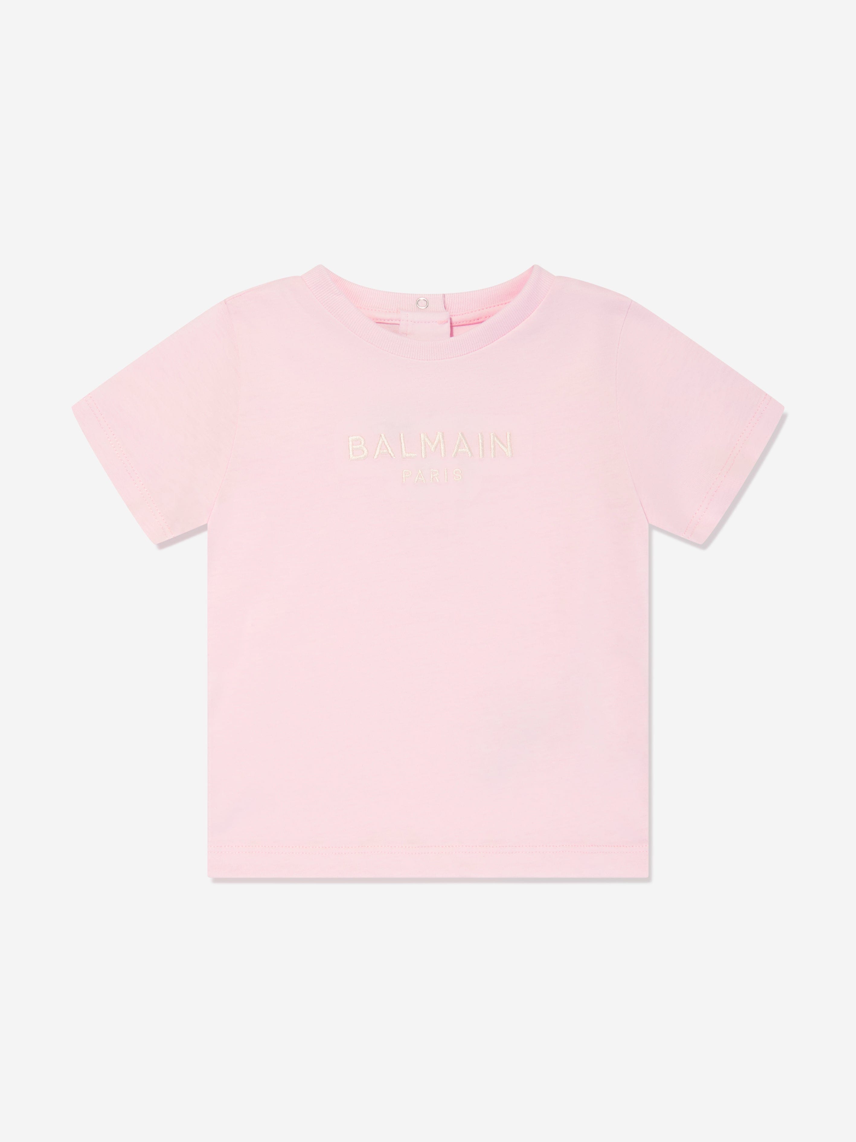 Balmain Baby Girls Logo T-Shirt in Pink