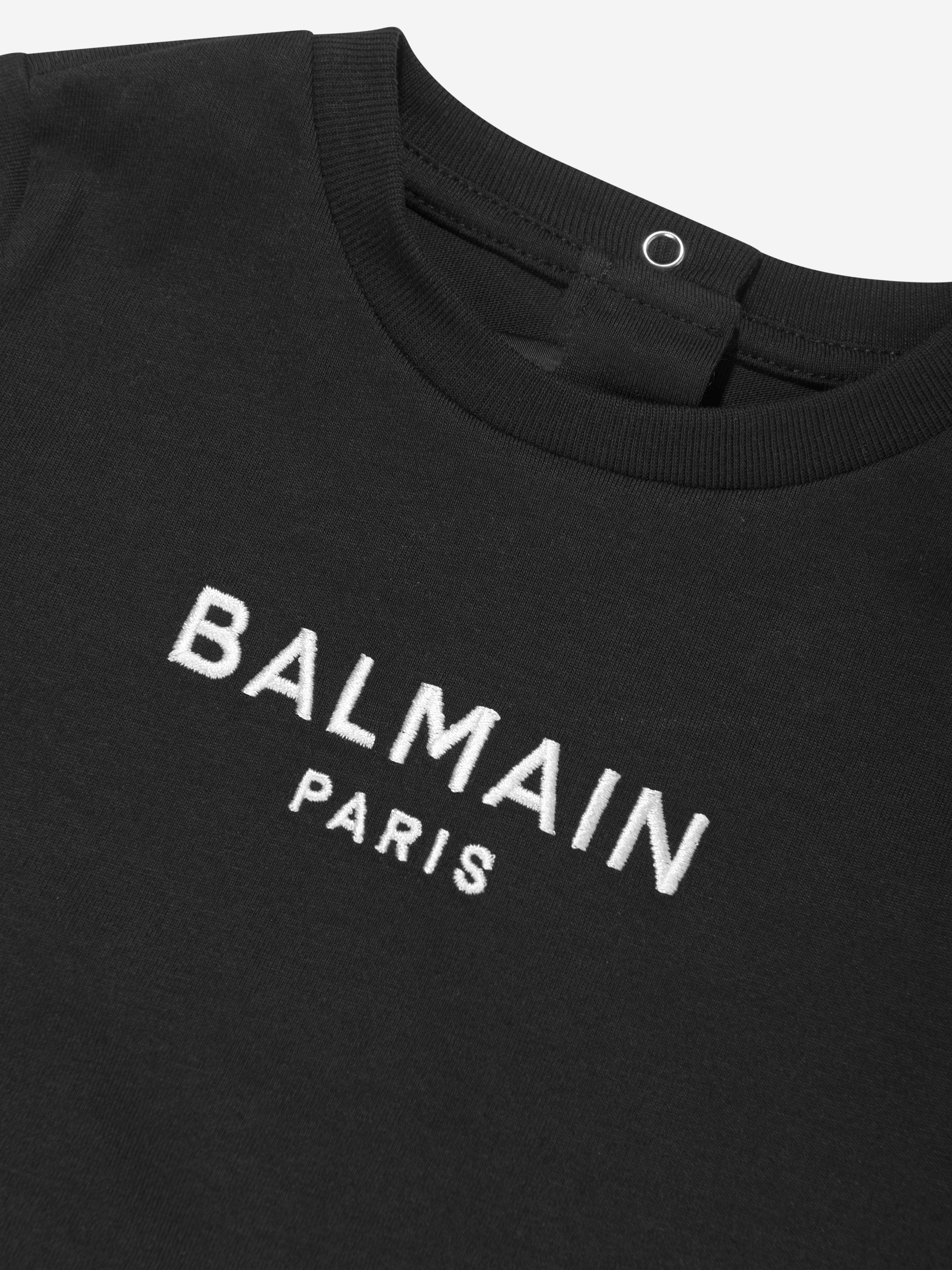 Balmain Baby Girls Logo T-Shirt in Black