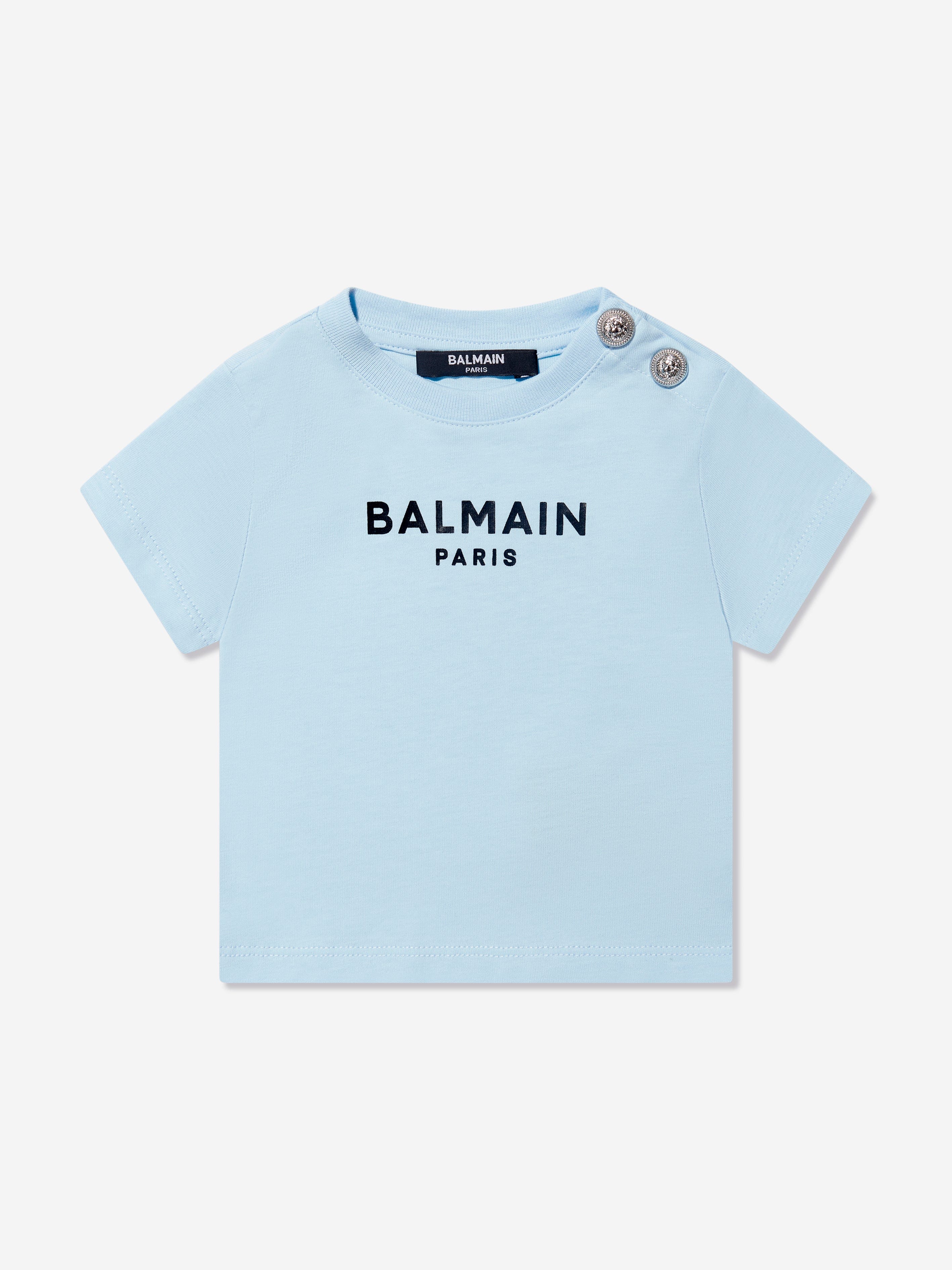 Balmain Baby Boys Logo T-Shirt in Blue