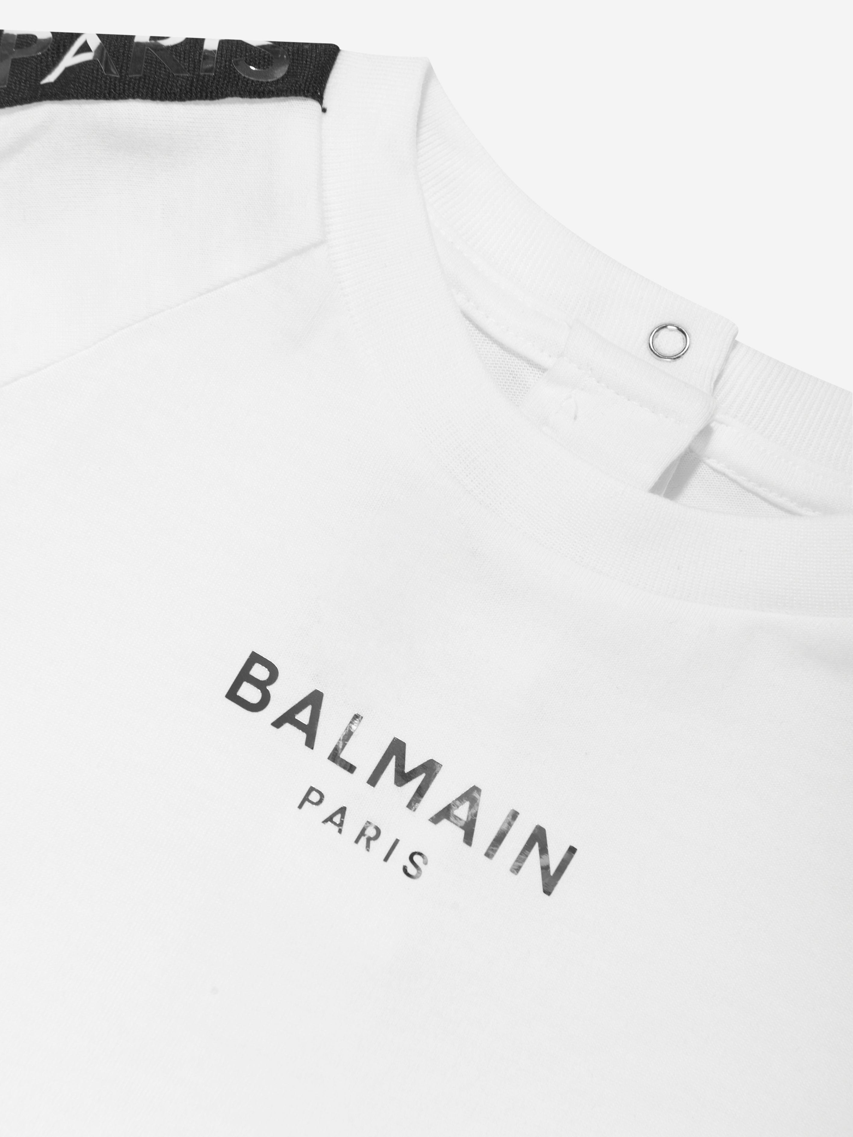 Balmain Baby Boys Logo T-Shirt in White