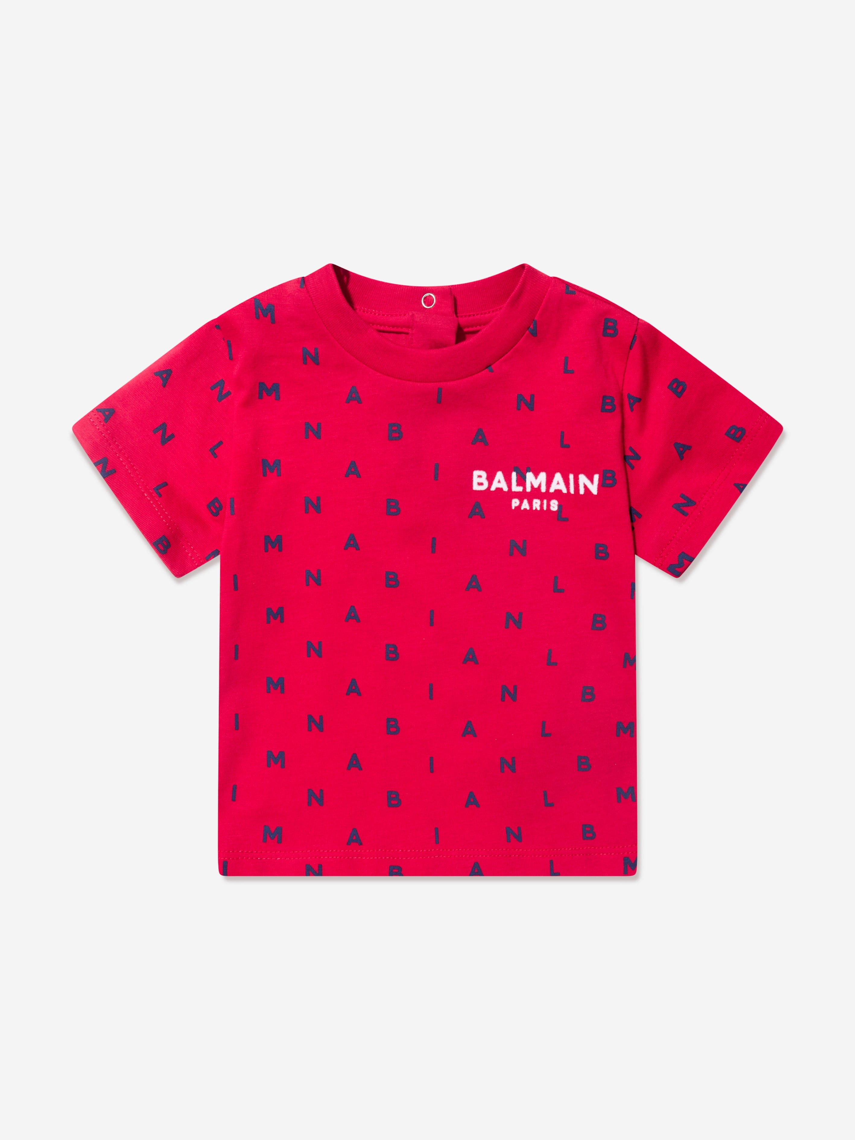 Balmain Baby Boys Logo T-Shirt in Red