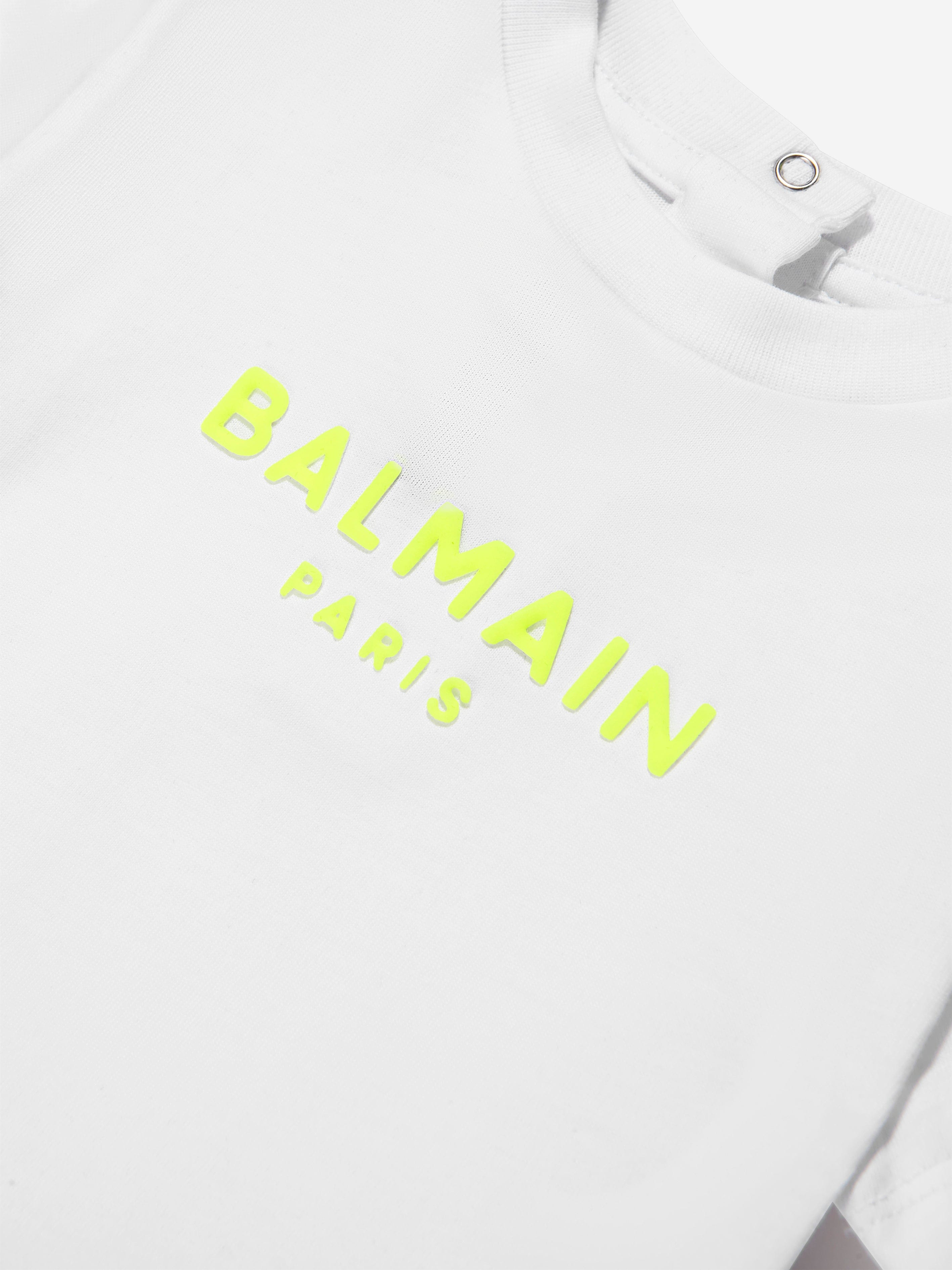 Balmain Baby Boys Logo T-Shirt in White