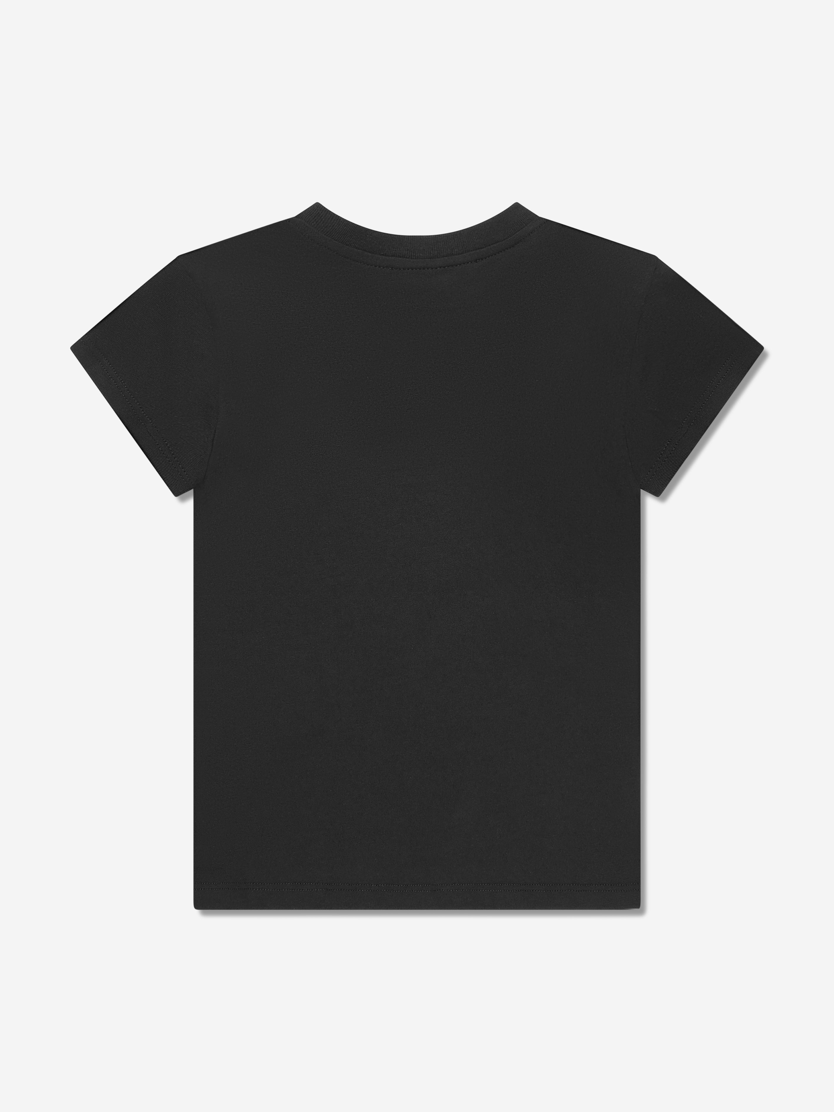 Balmain Girls Diamante Logo T-Shirt in Black