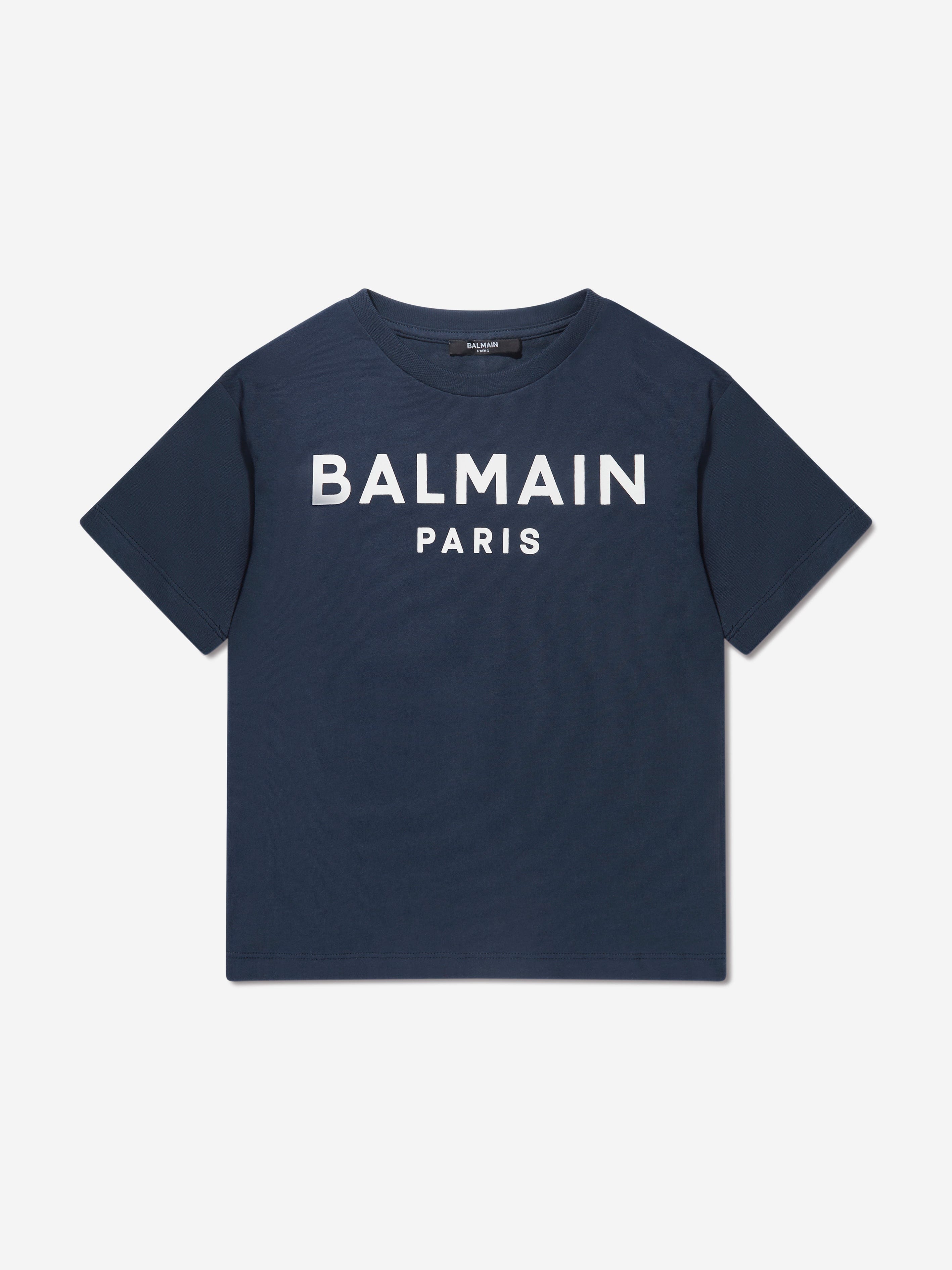 Balmain Boys Logo T-Shirt in Blue