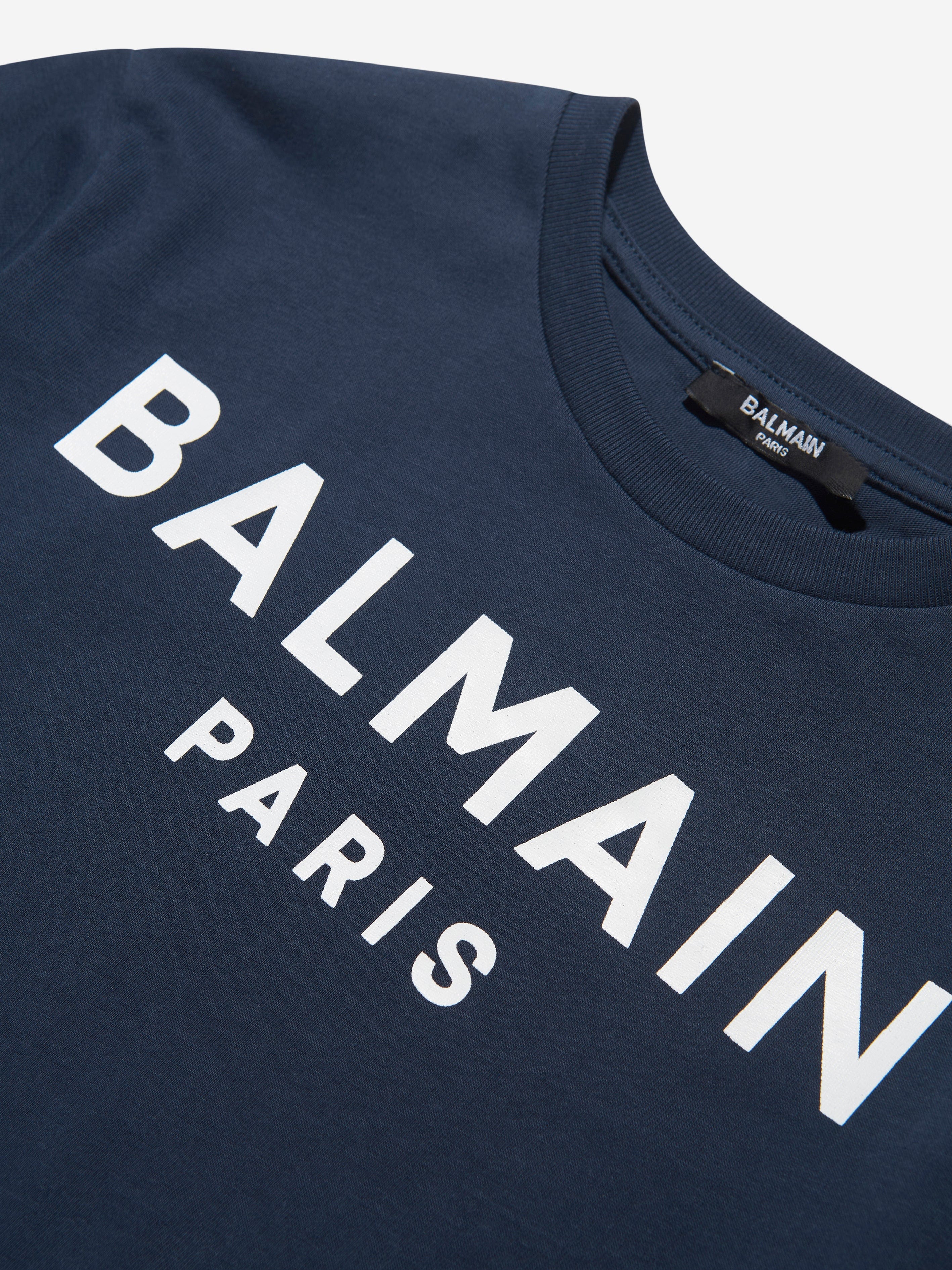 Balmain Boys Logo T-Shirt in Blue