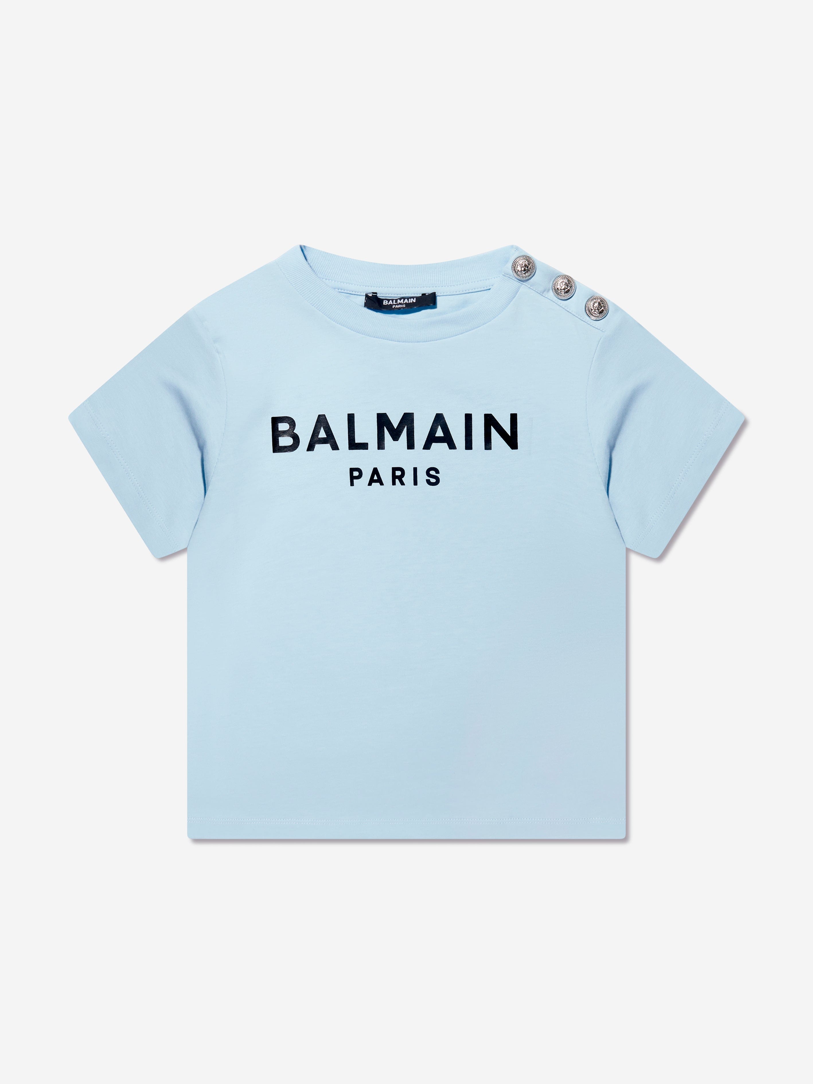 Balmain Boys Logo T-Shirt in Blue