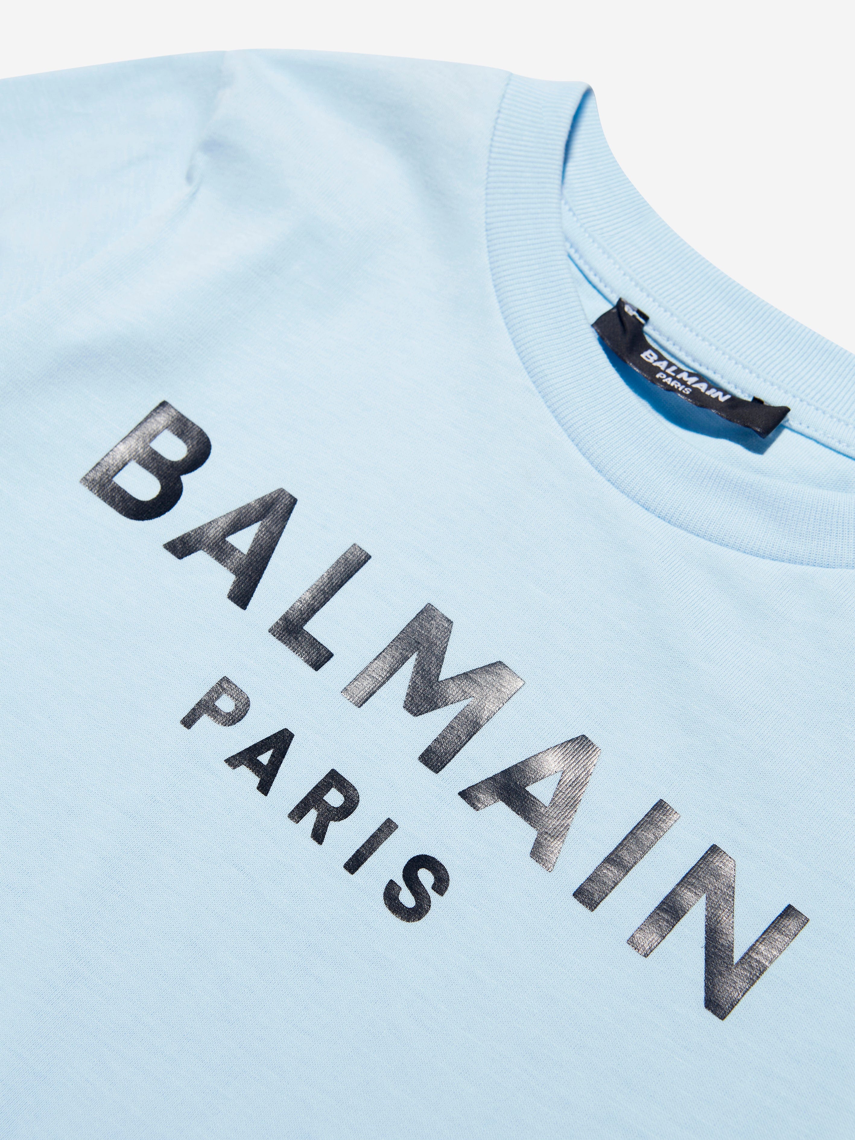 Balmain Boys Logo T-Shirt in Blue