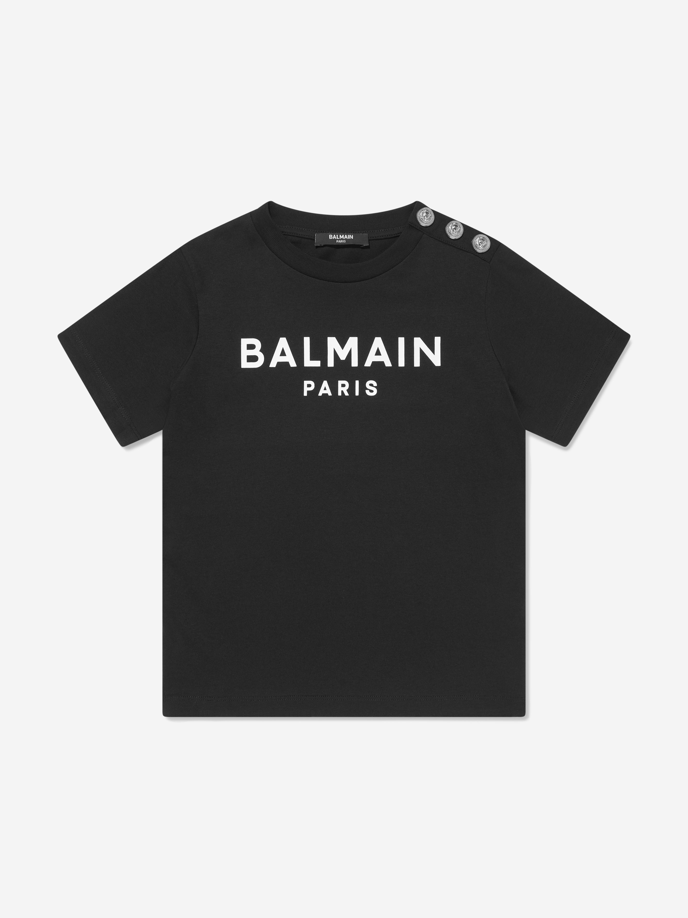 Balmain Boys Logo T-Shirt in Black