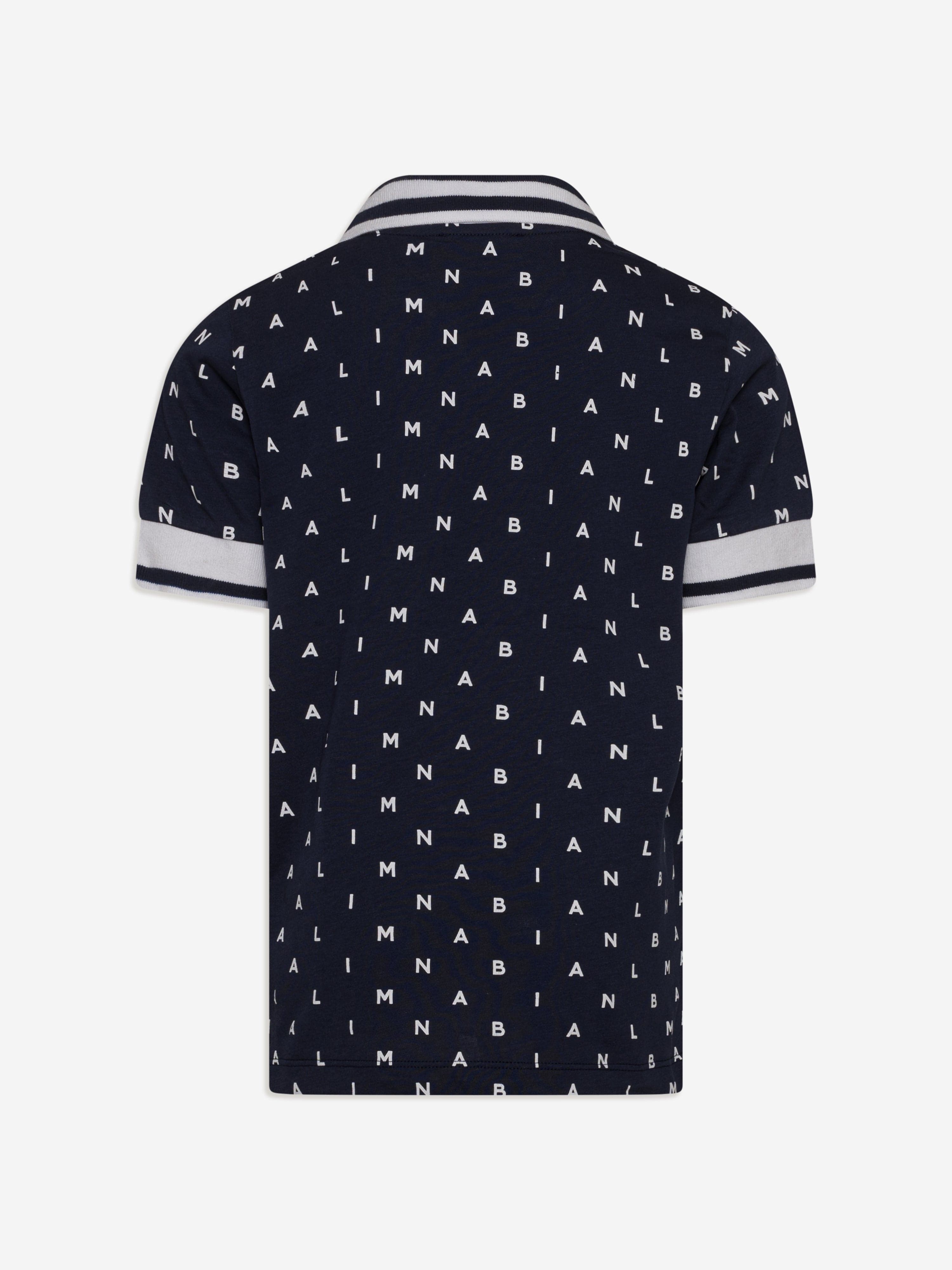 Balmain Boys Logo Polo Shirt in Navy