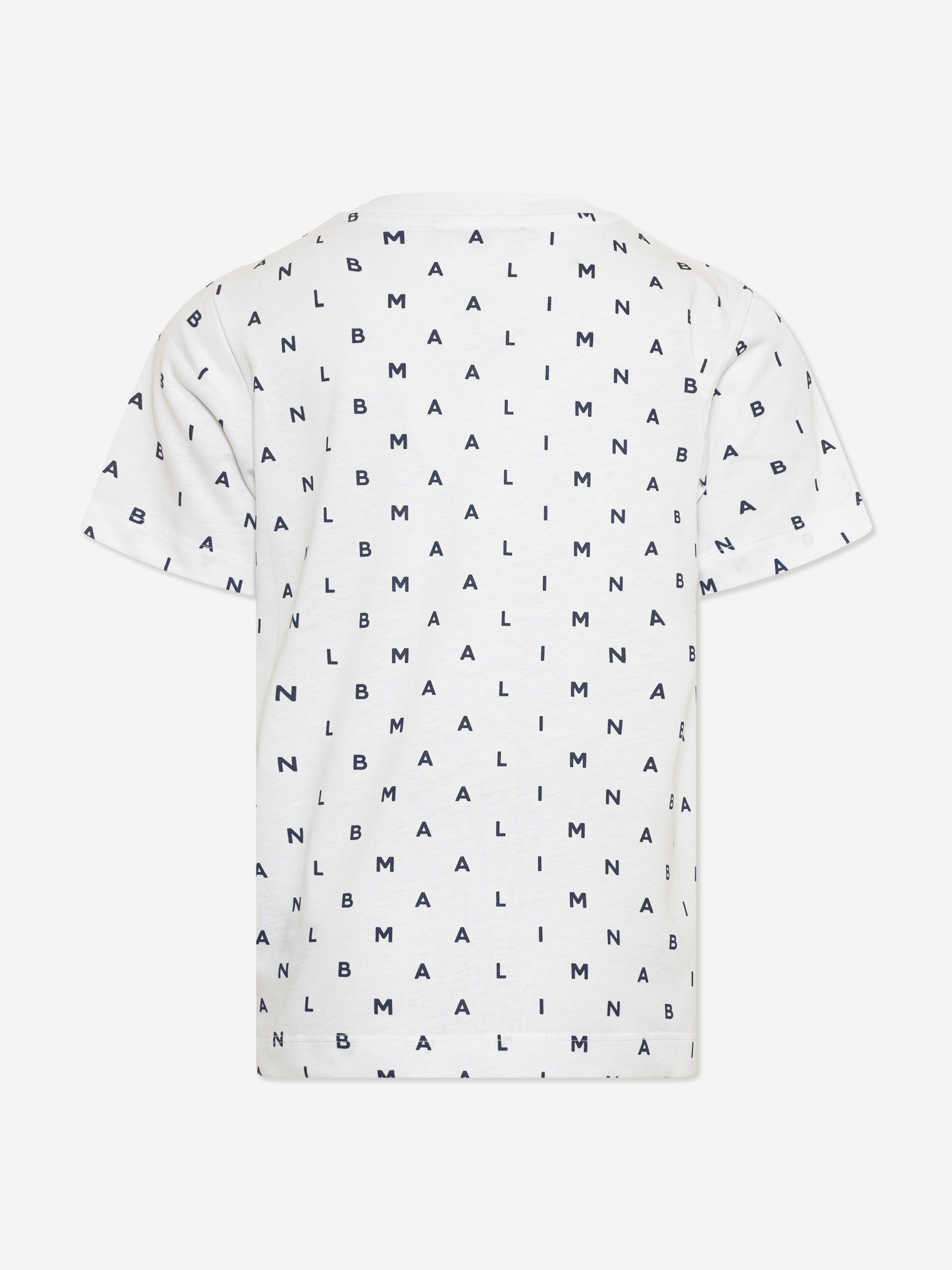 Balmain Boys Logo Print T-Shirt in White