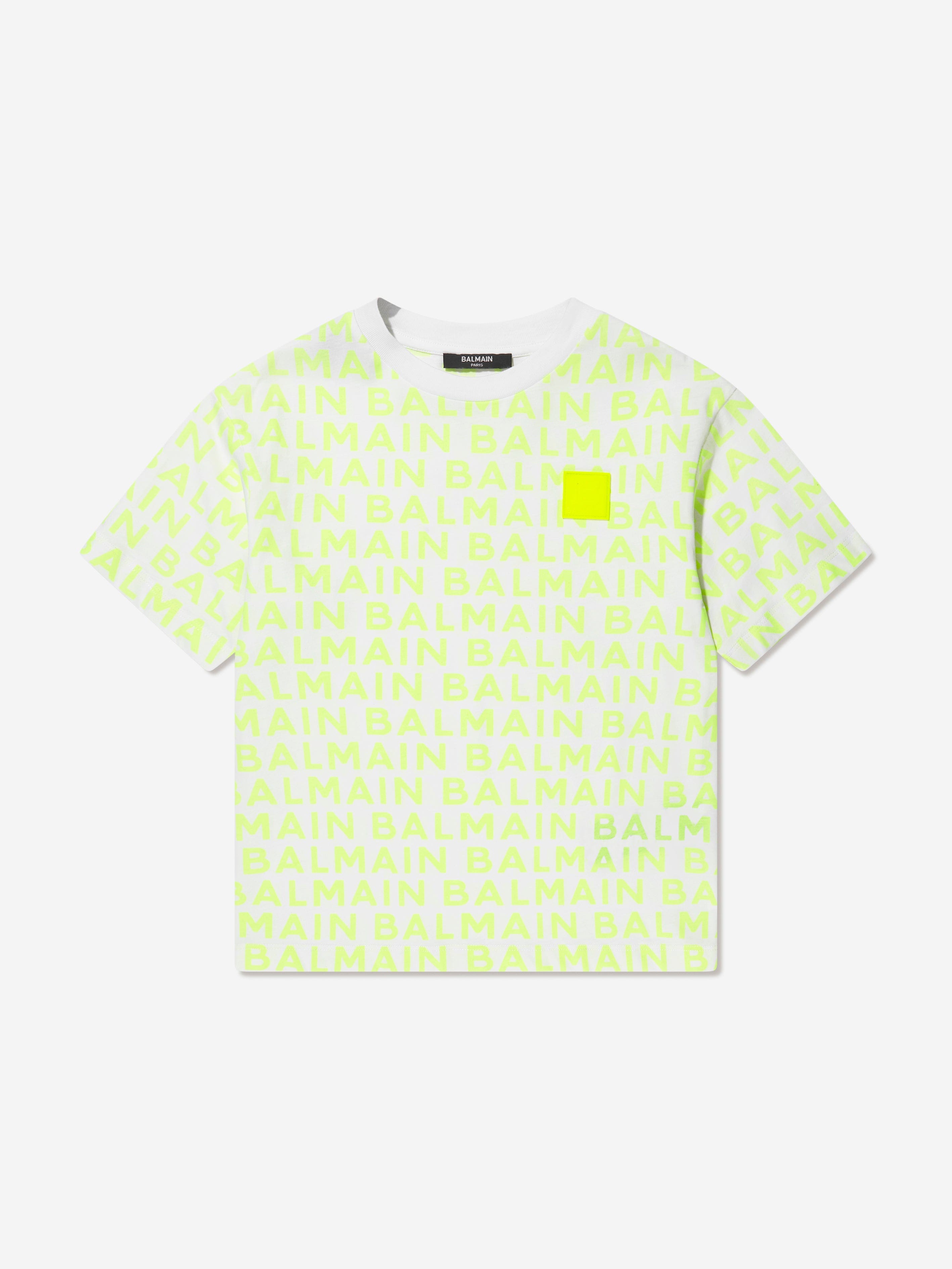 Balmain Boys Logo Print T-Shirt in White