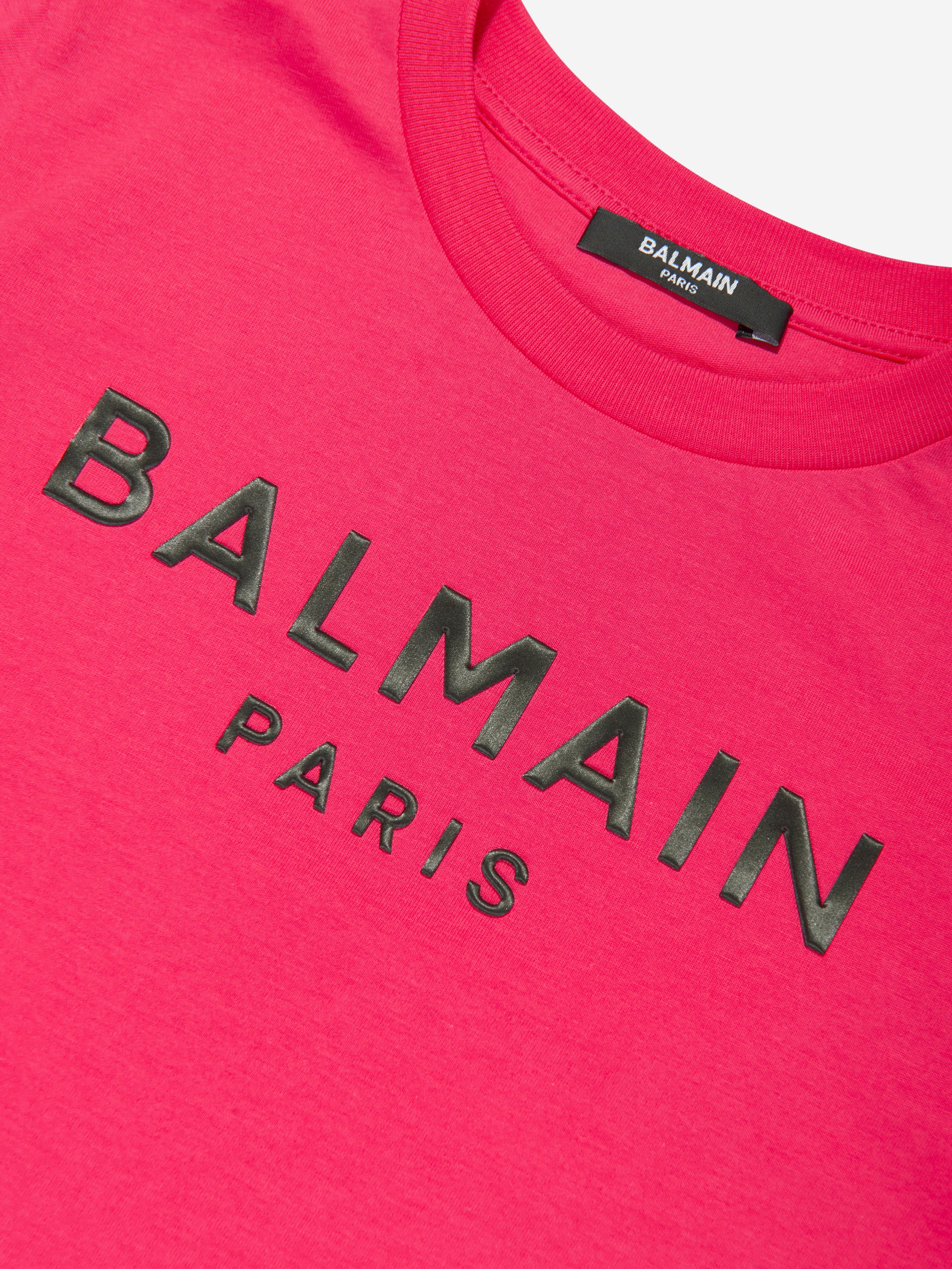 Balmain Boys Logo T-Shirt in Pink