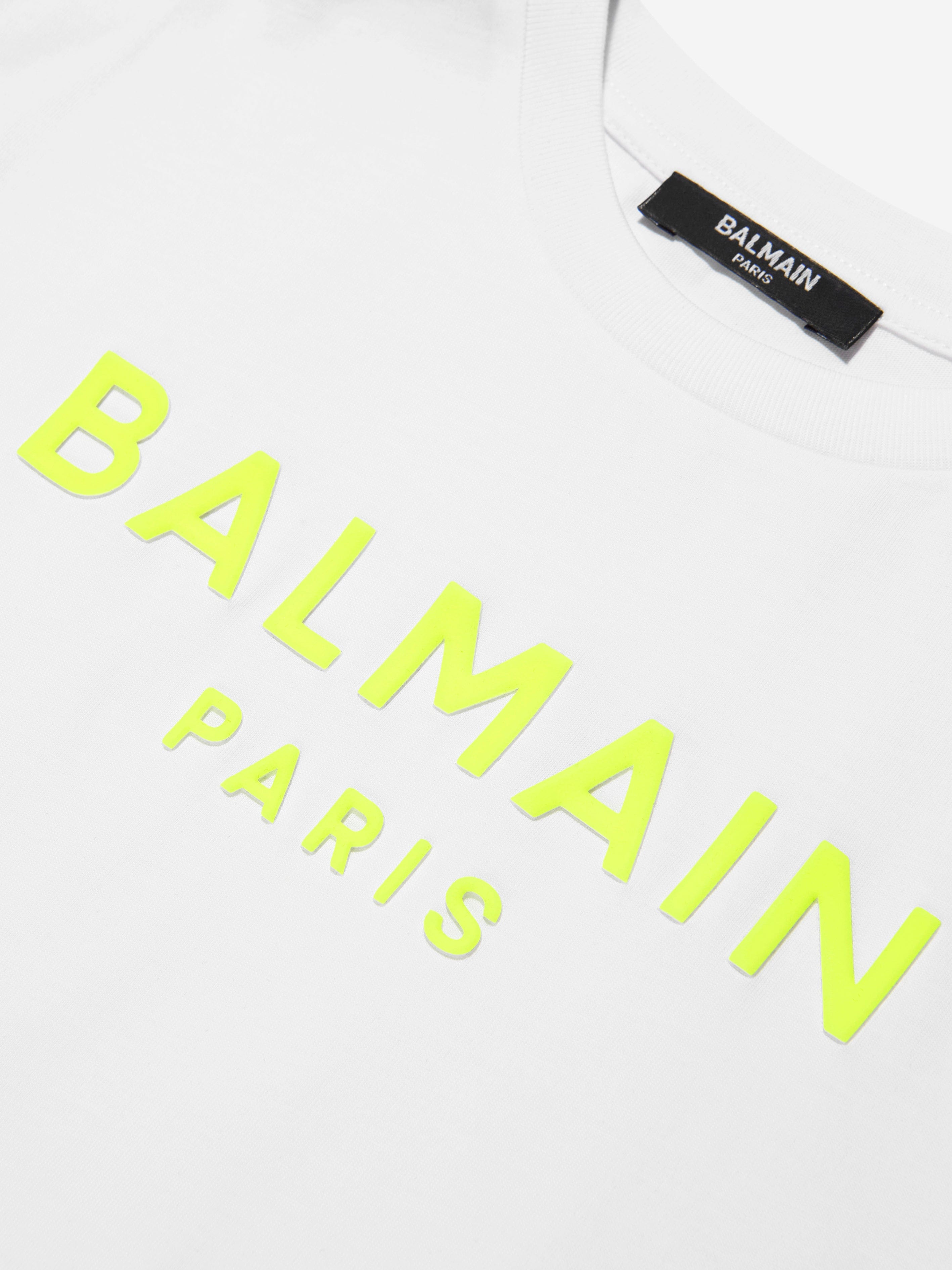 Balmain Boys Logo T-Shirt in White