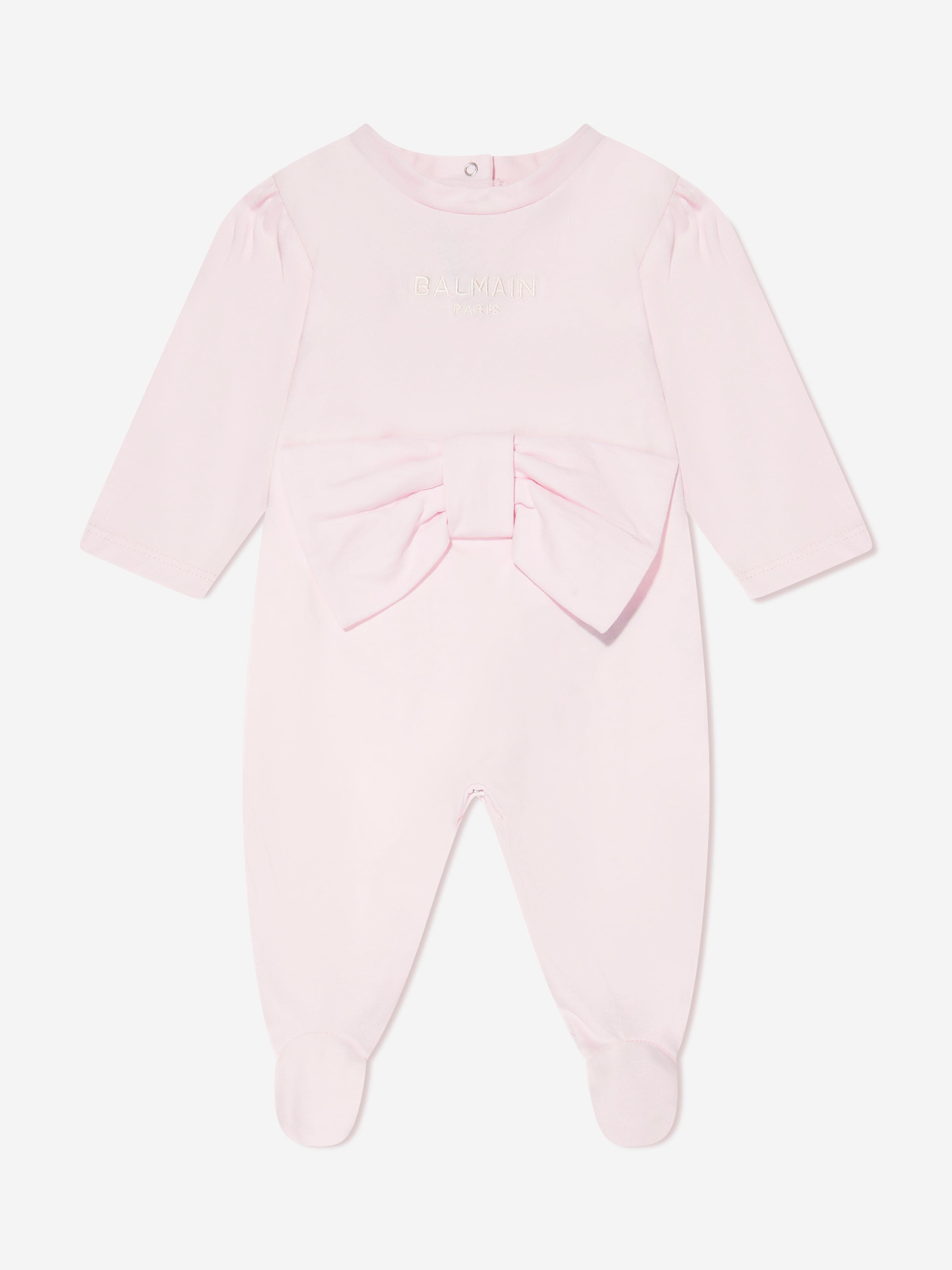 Balmain Baby Girls Babygrow Gift Set in Pink