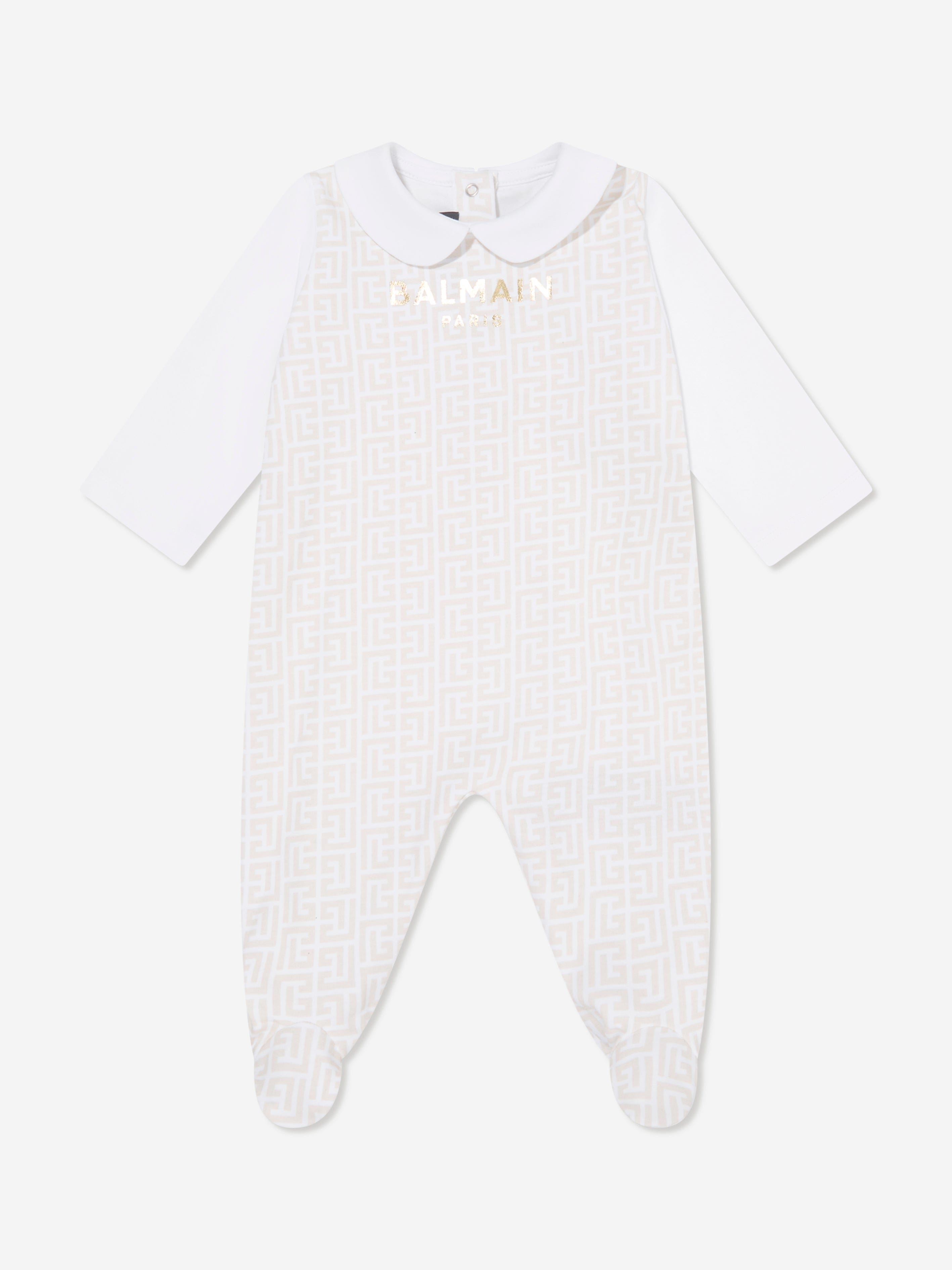 Balmain Baby Boys Babygrow Gift Set in Beige