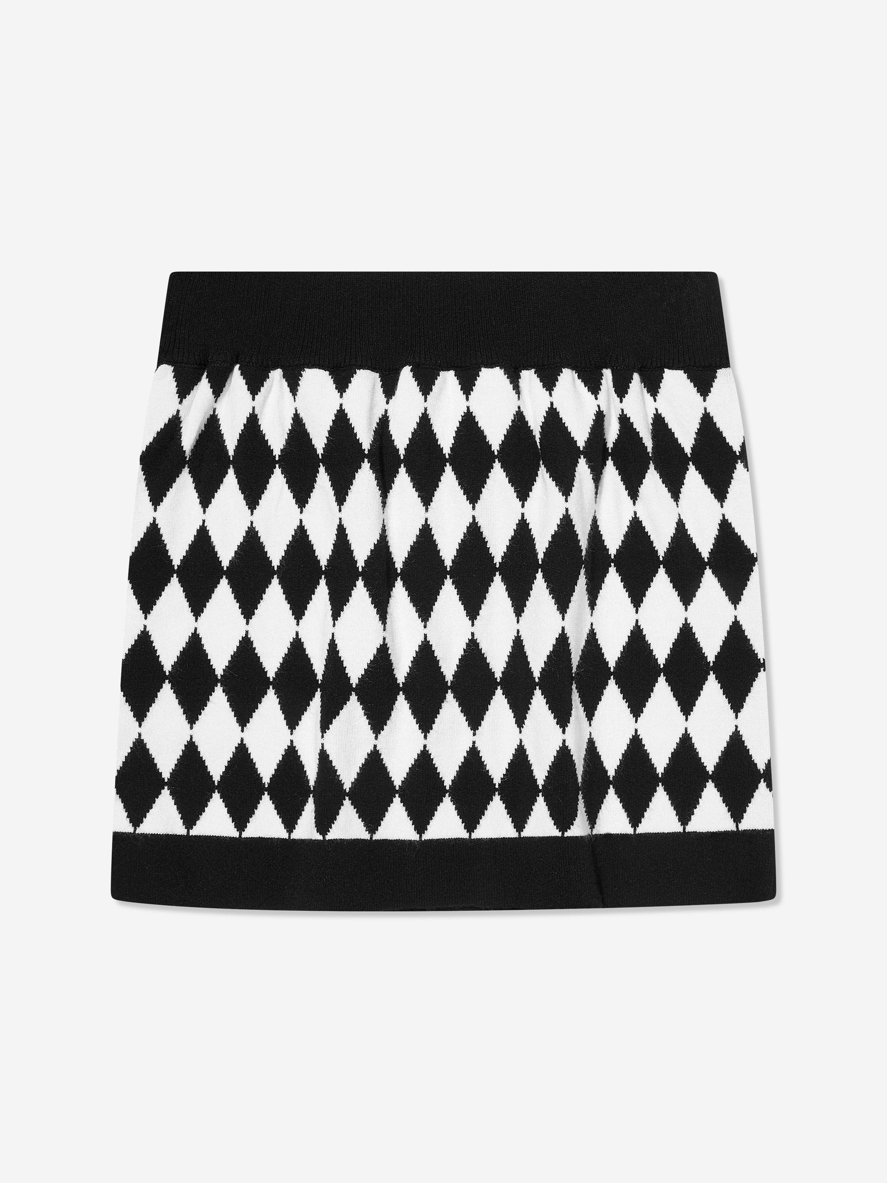 Balmain Girls Knitted Skirt in Black