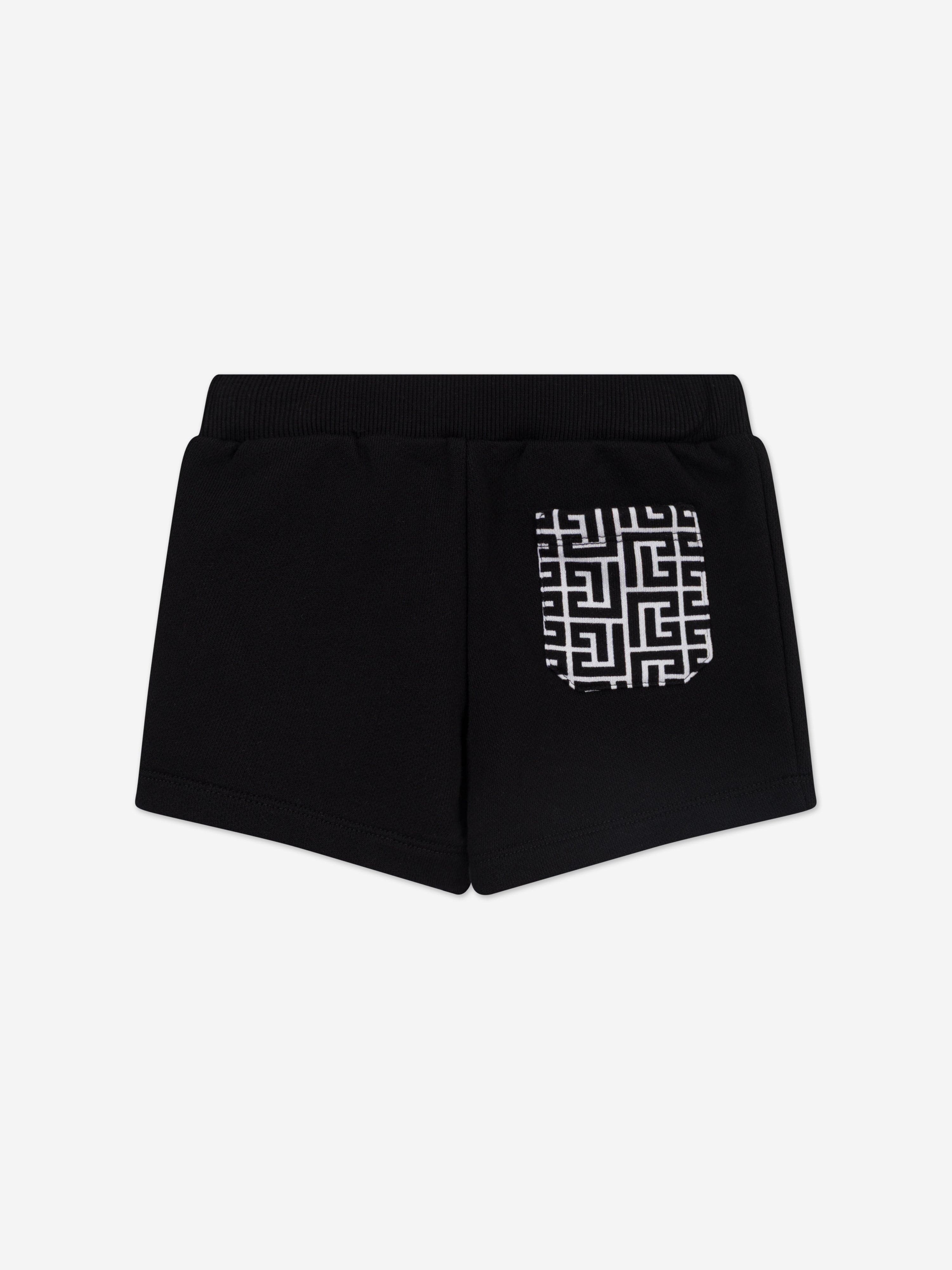 Balmain Baby Cotton Shorts in Black