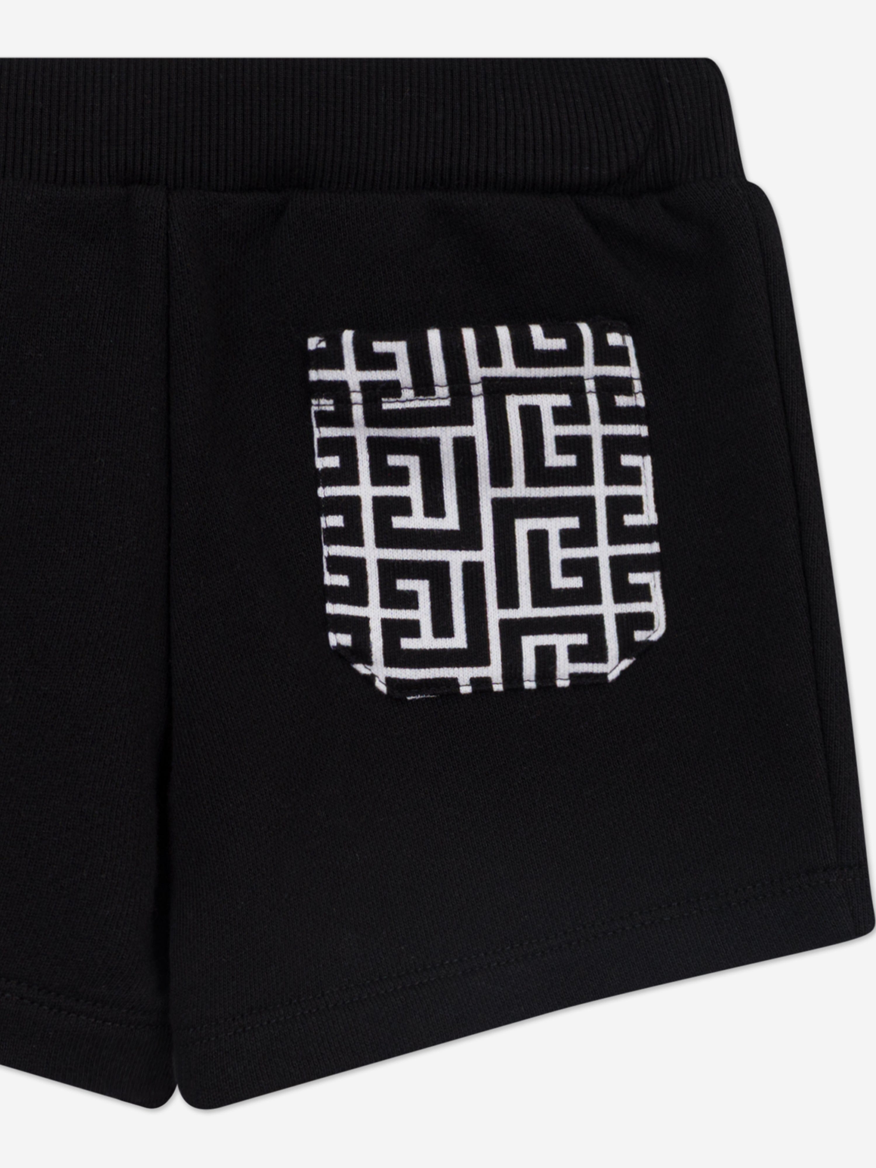 Balmain Baby Cotton Shorts in Black