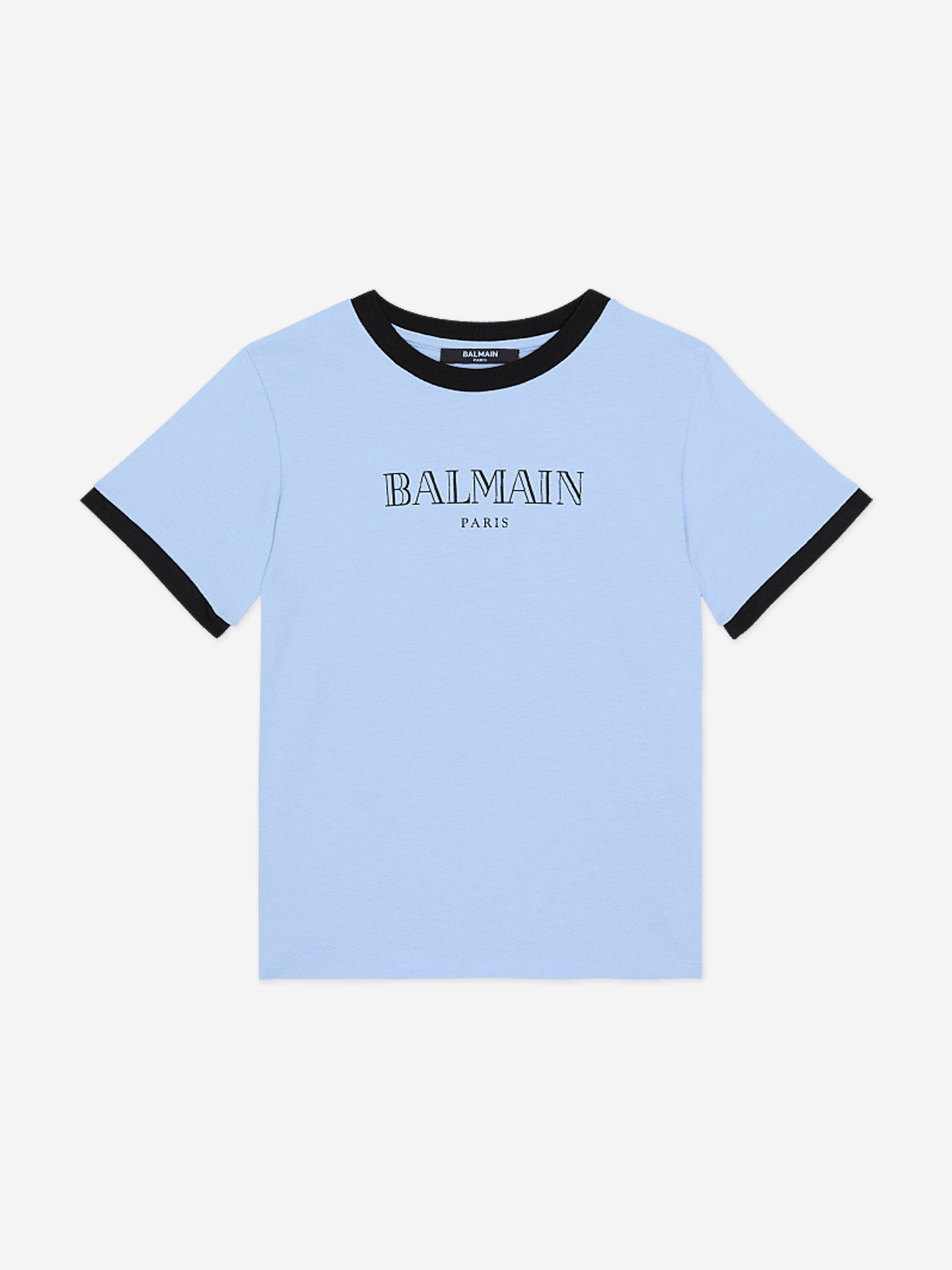 Balmain Boys Logo T-Shirt in Blue