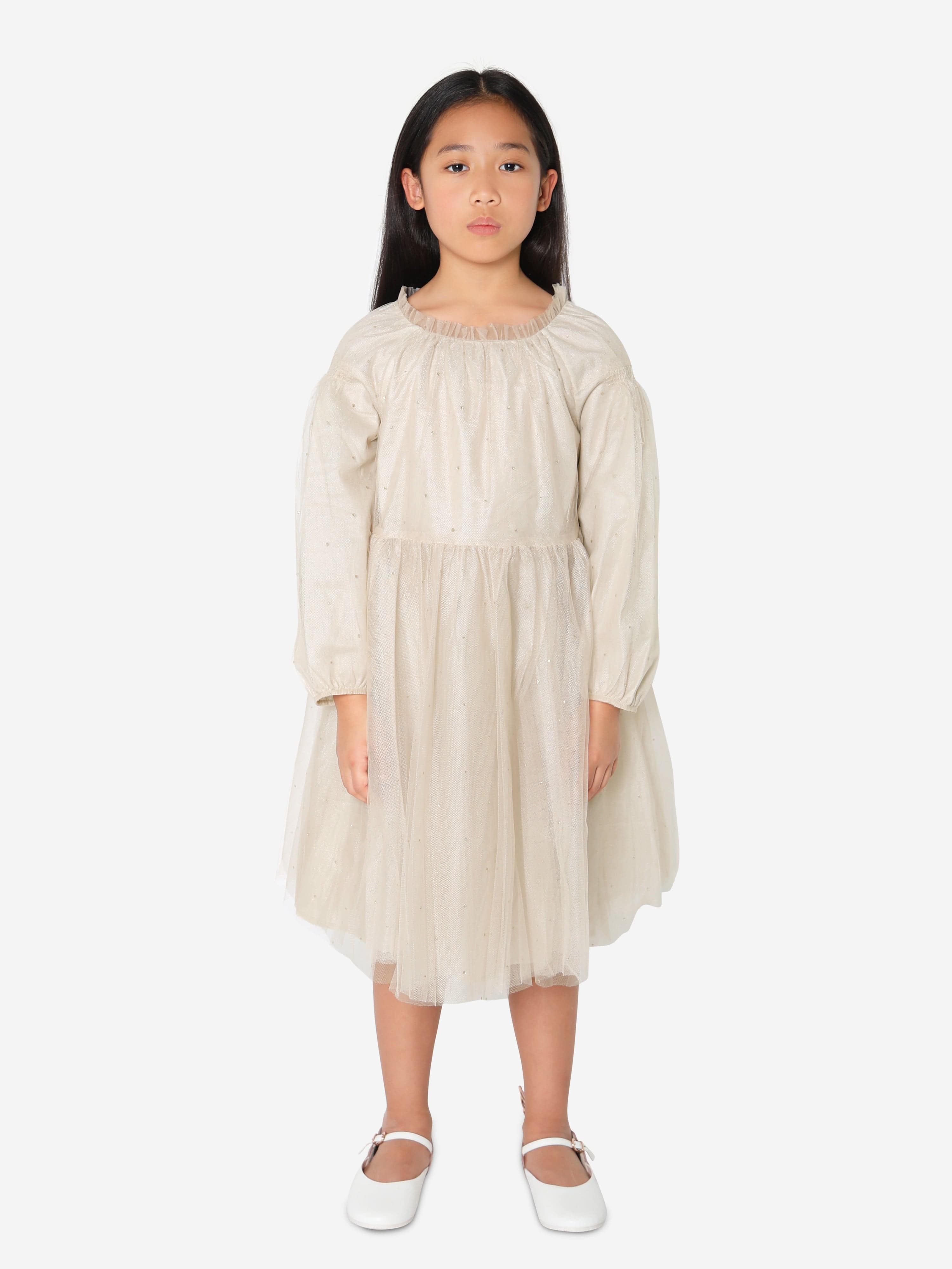 Bonpoint Girls Bluebell Dress In Beige