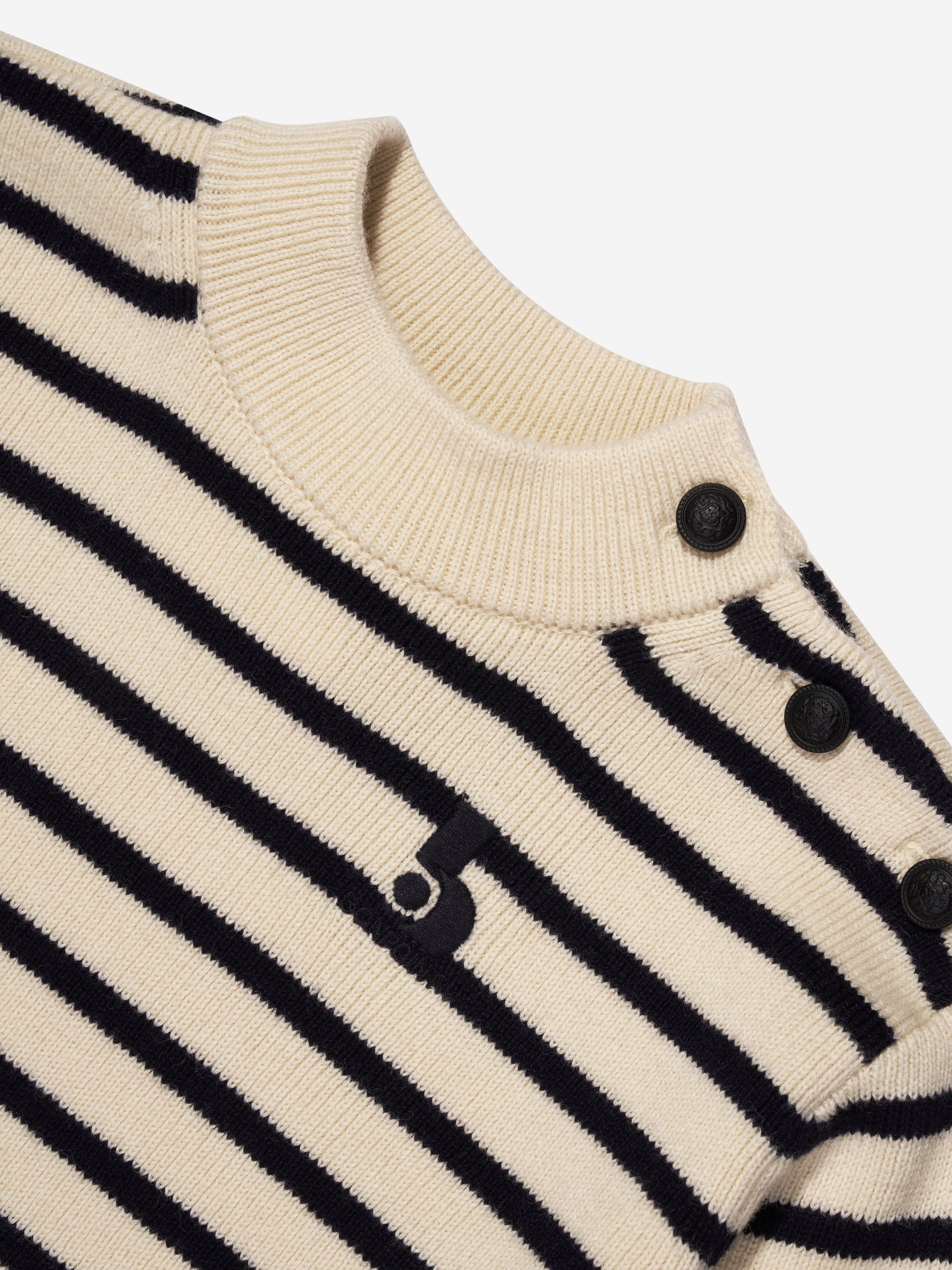 Bonpoint Boys Dantes Knitted Striped Jumper in Ivory