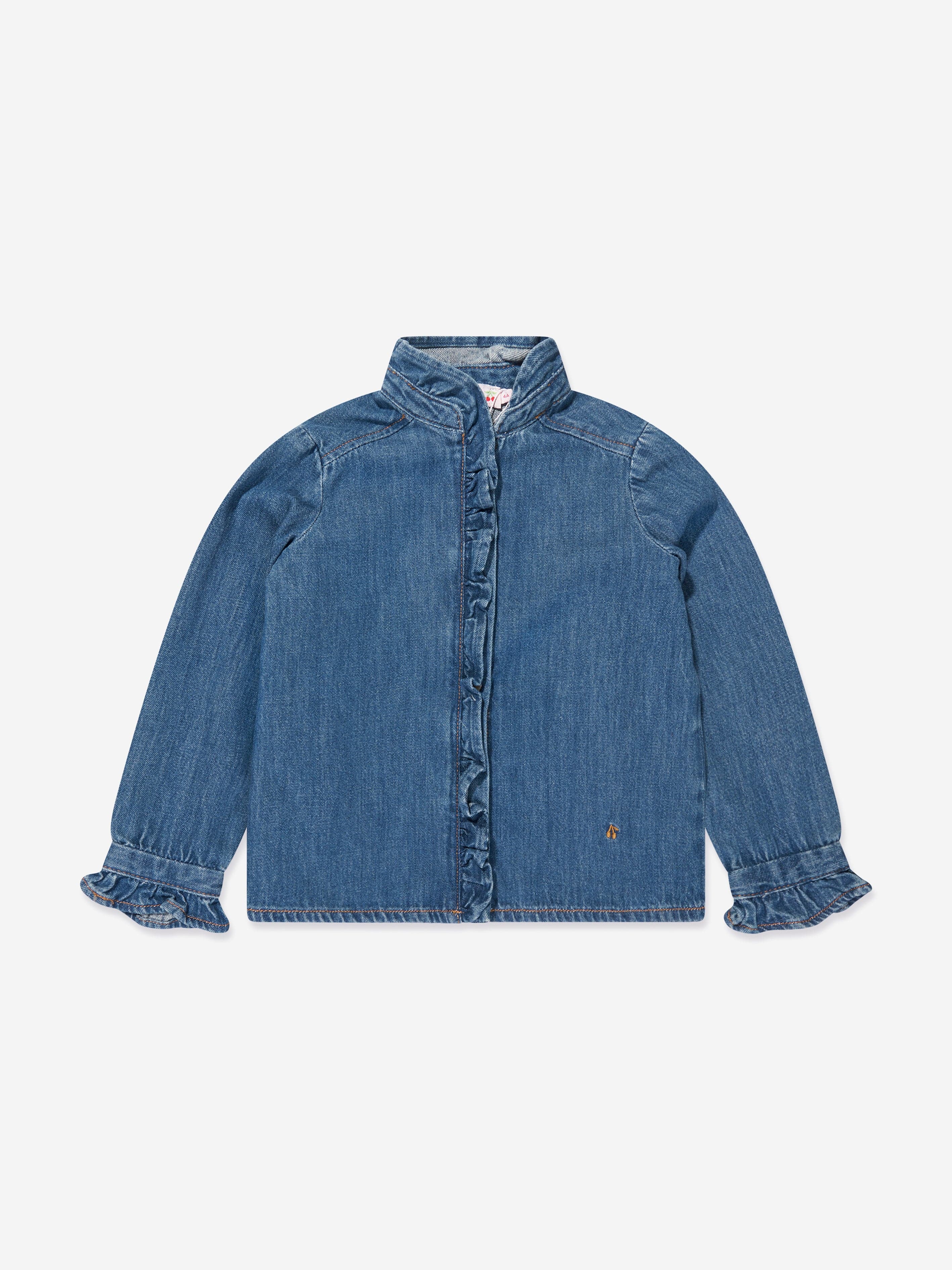 Bonpoint Girls Bree Denim Blouse in Blue