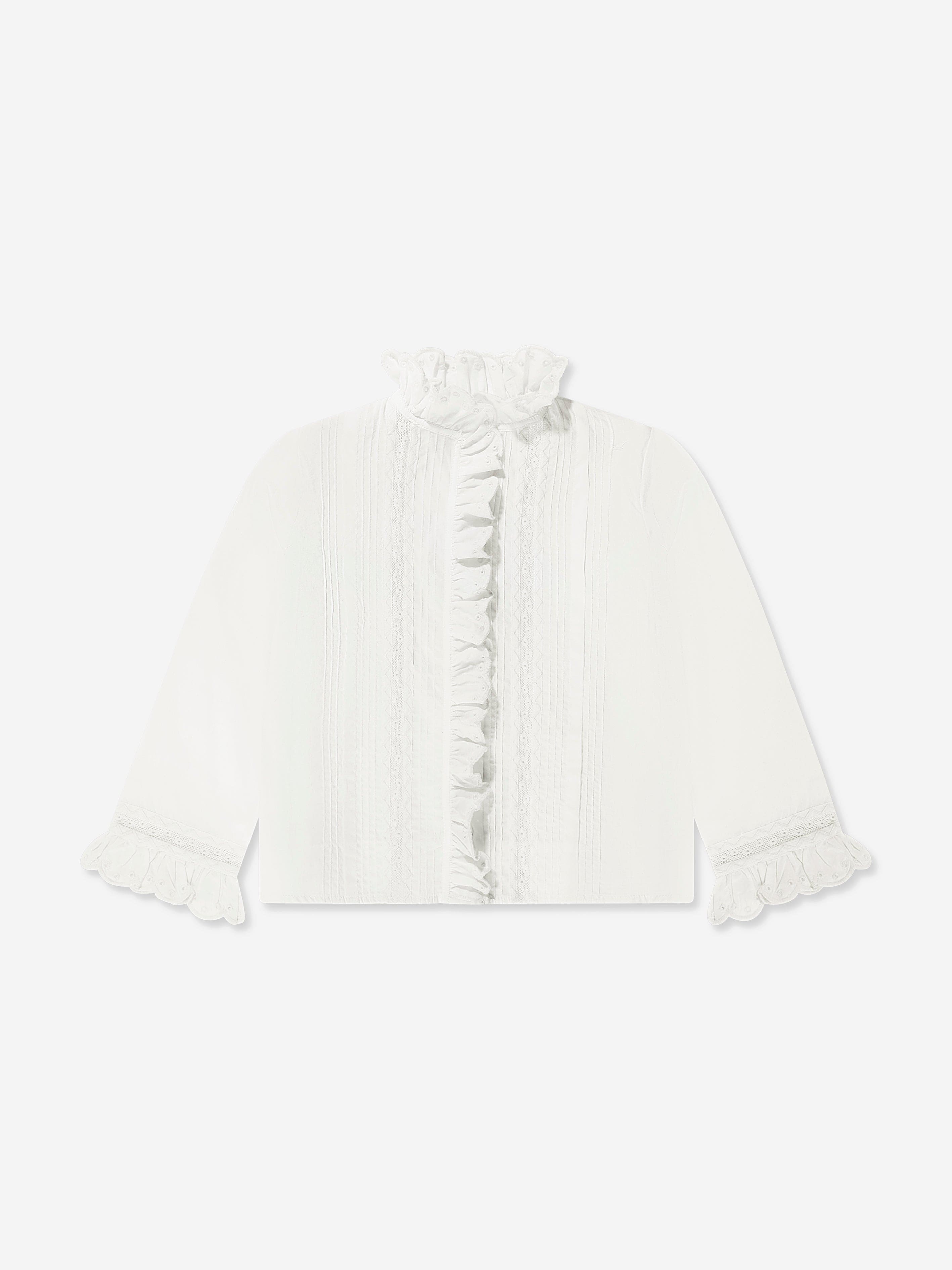 Bonpoint Girls Tivi Blouse in Ivory