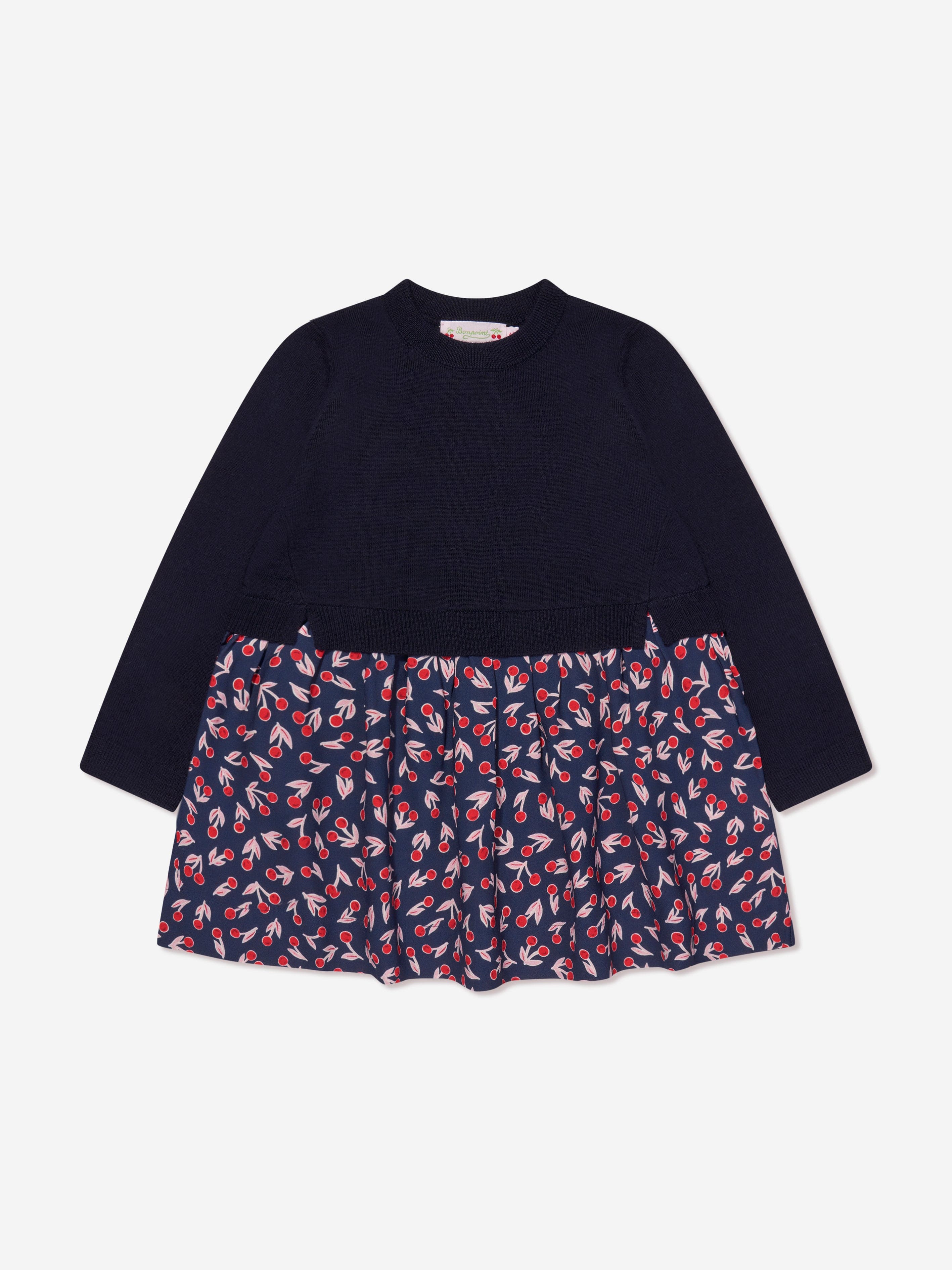 Bonpoint Girls Tayra Sweater Dress in Navy