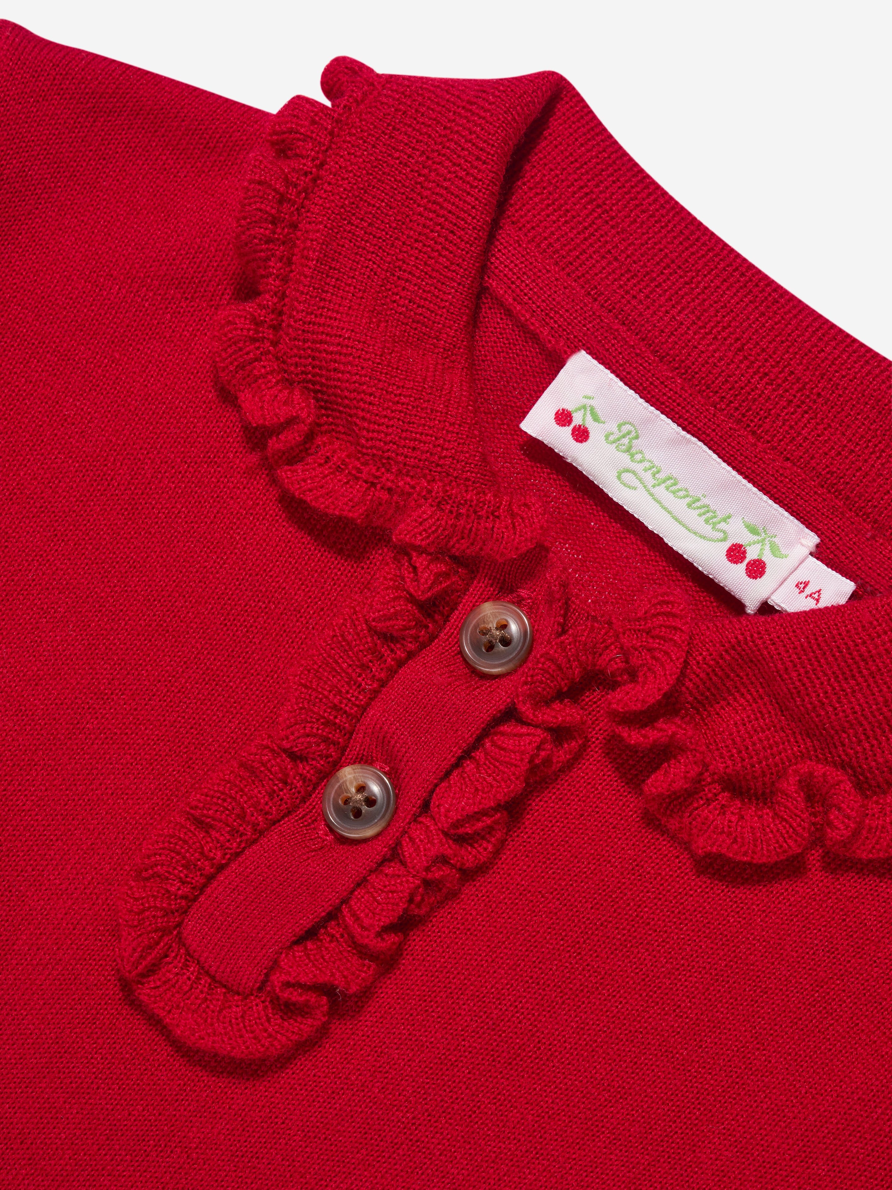 Bonpoint Girls Brynja Wool Jumper in Red