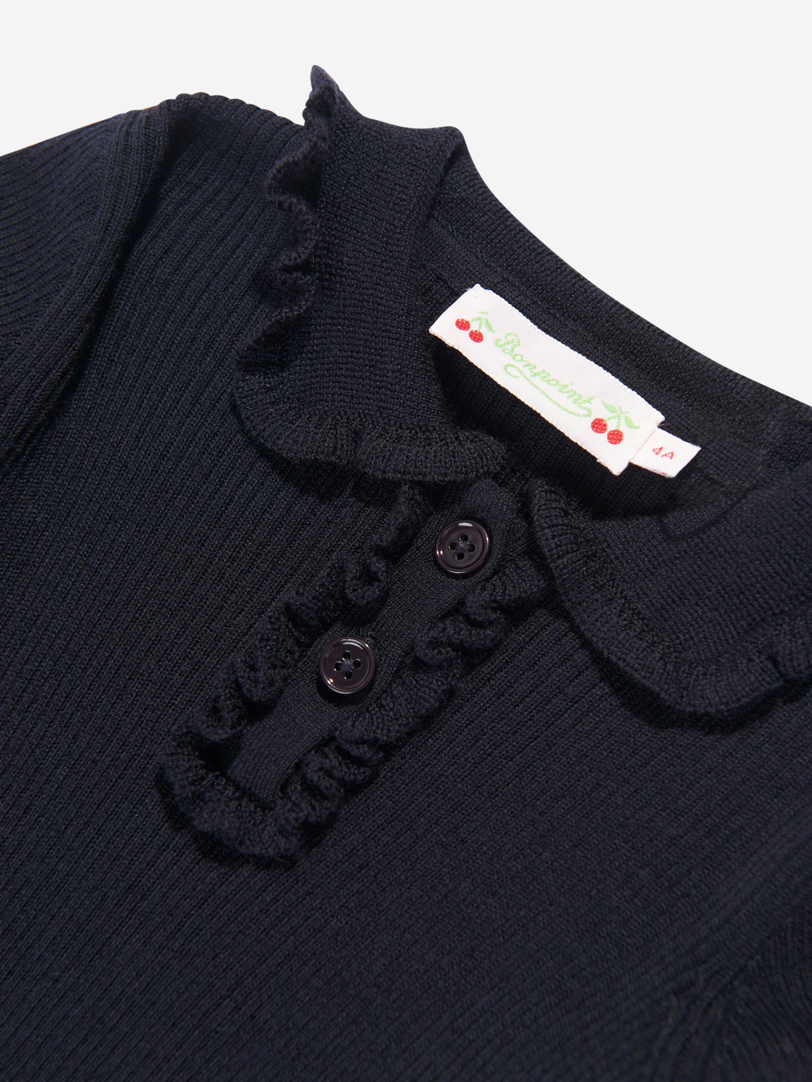 Bonpoint Girls Tiara Wool Polo Jumper in Navy