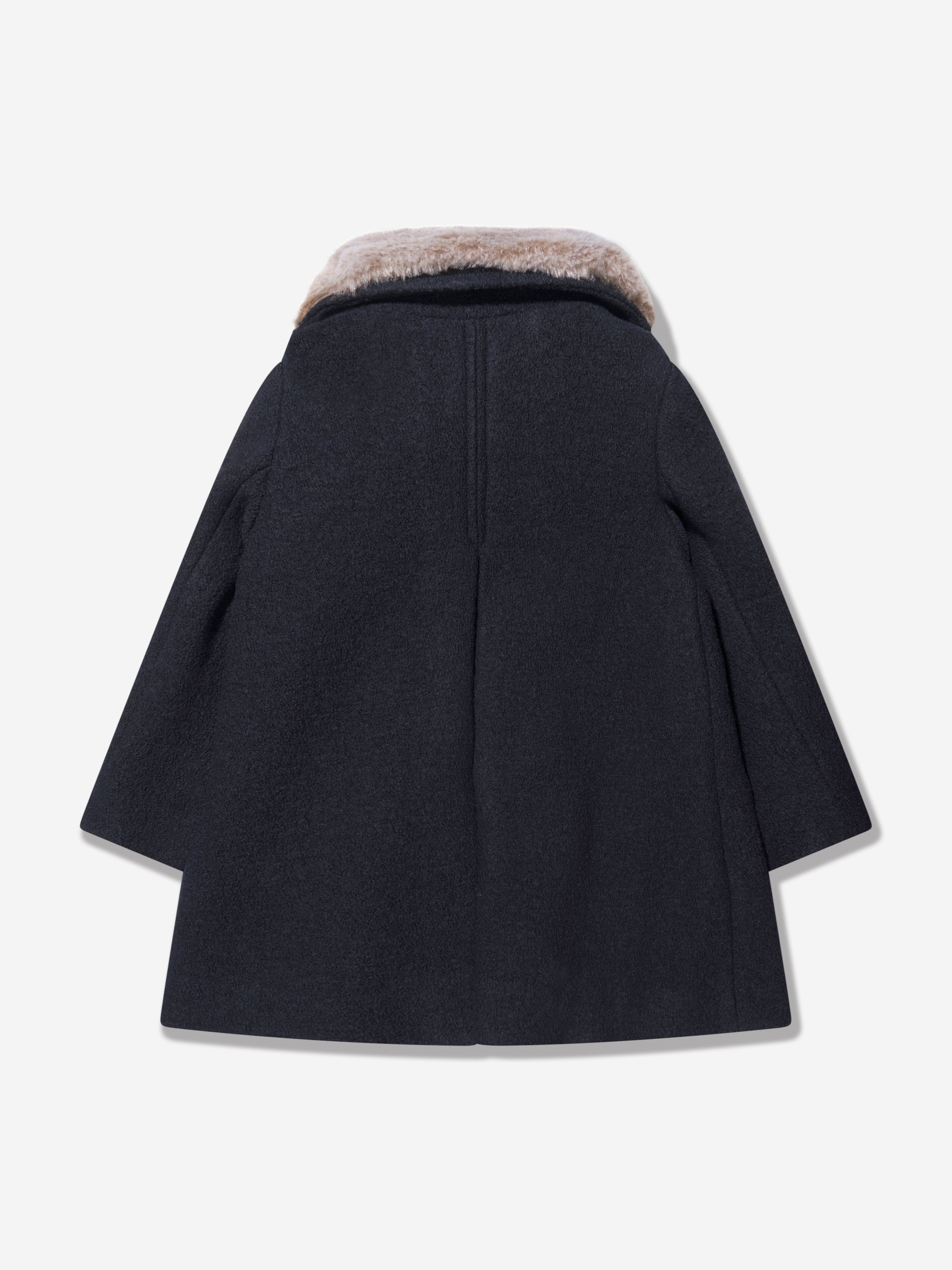 Bonpoint Girls Temaggie Wool Coat in Navy