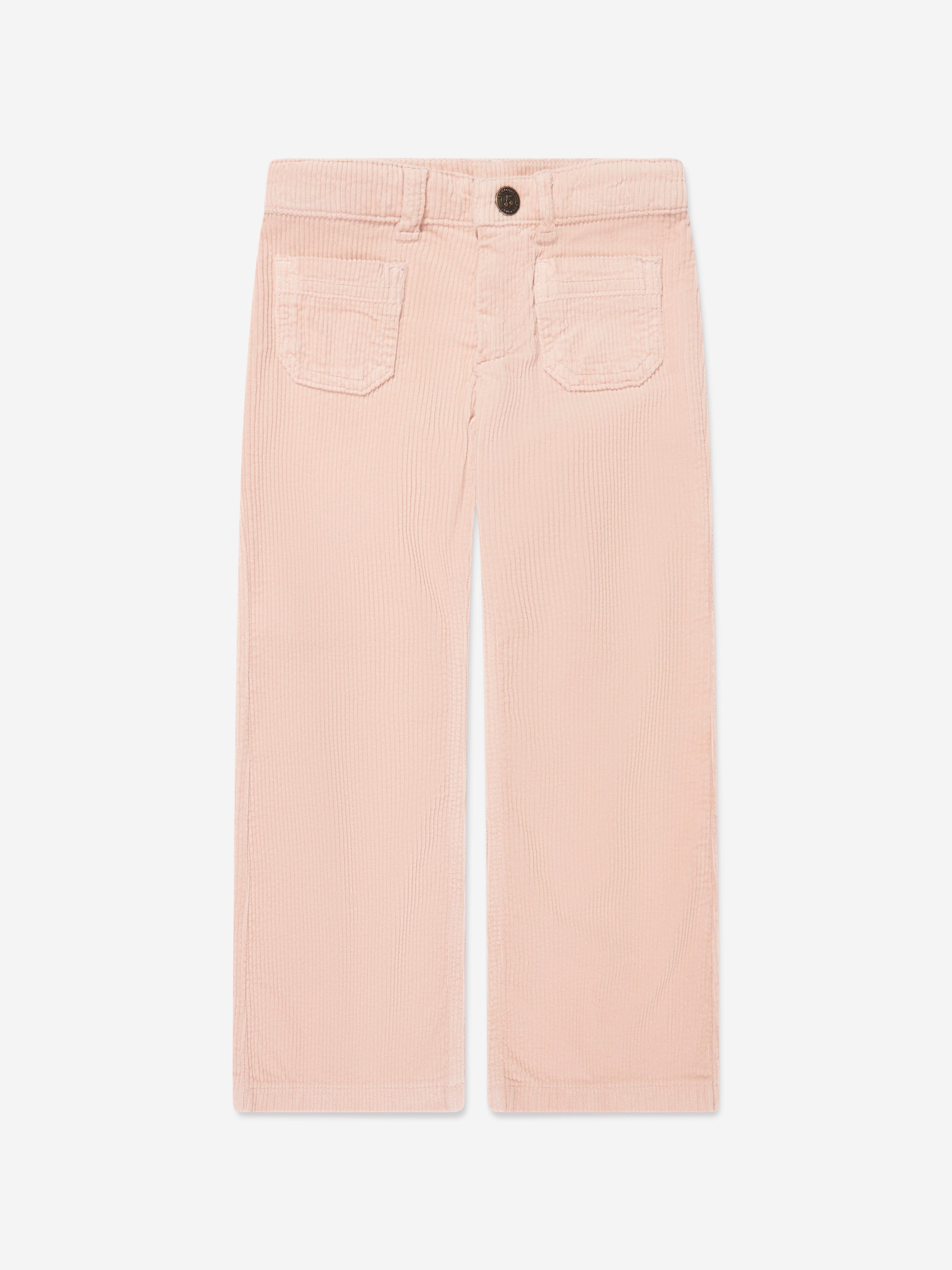 Bonpoint Girls Junon Wide Leg Trousers in Pink