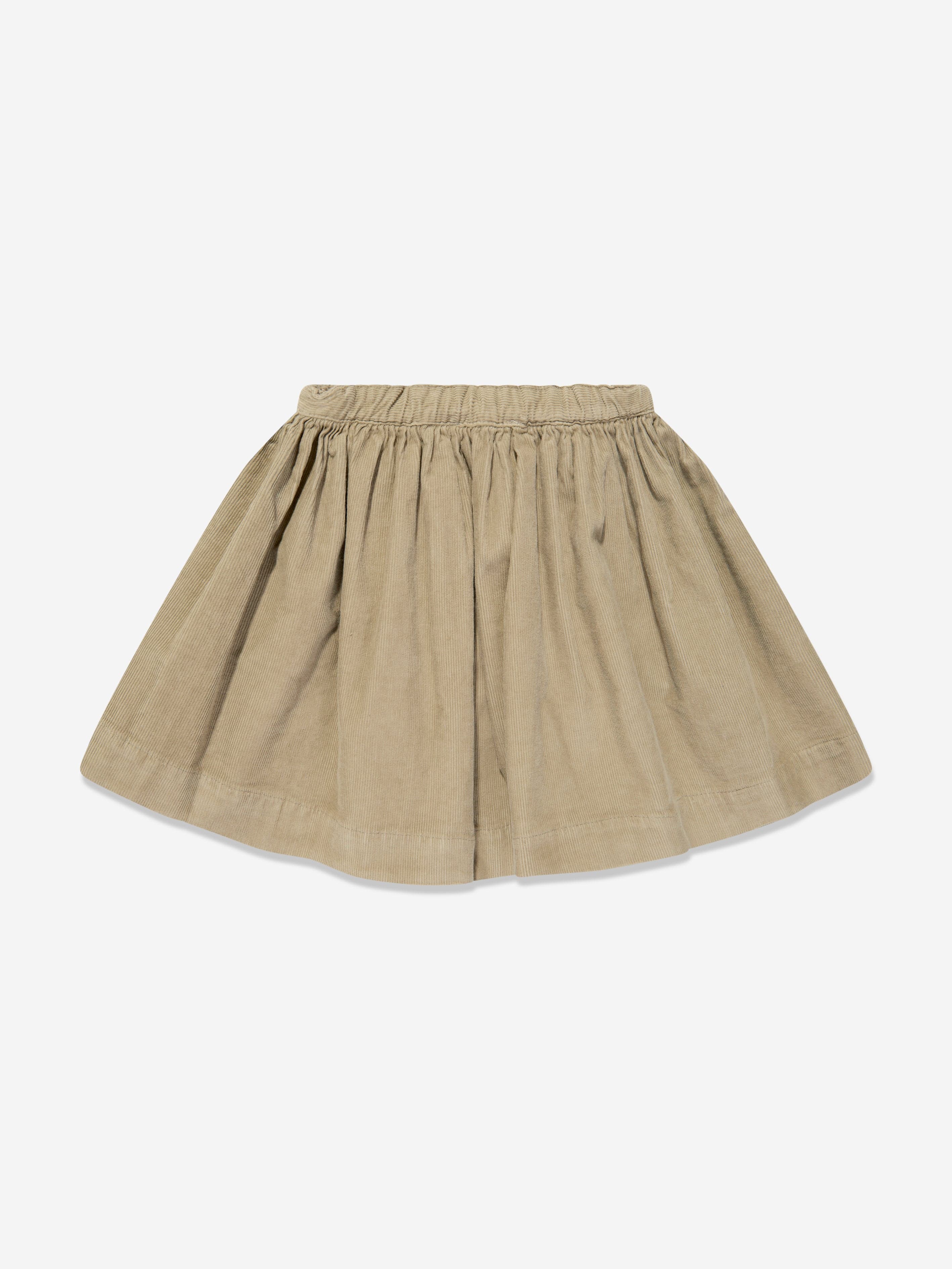 Bonpoint Girls Suzon Cotton Skirt in Beige