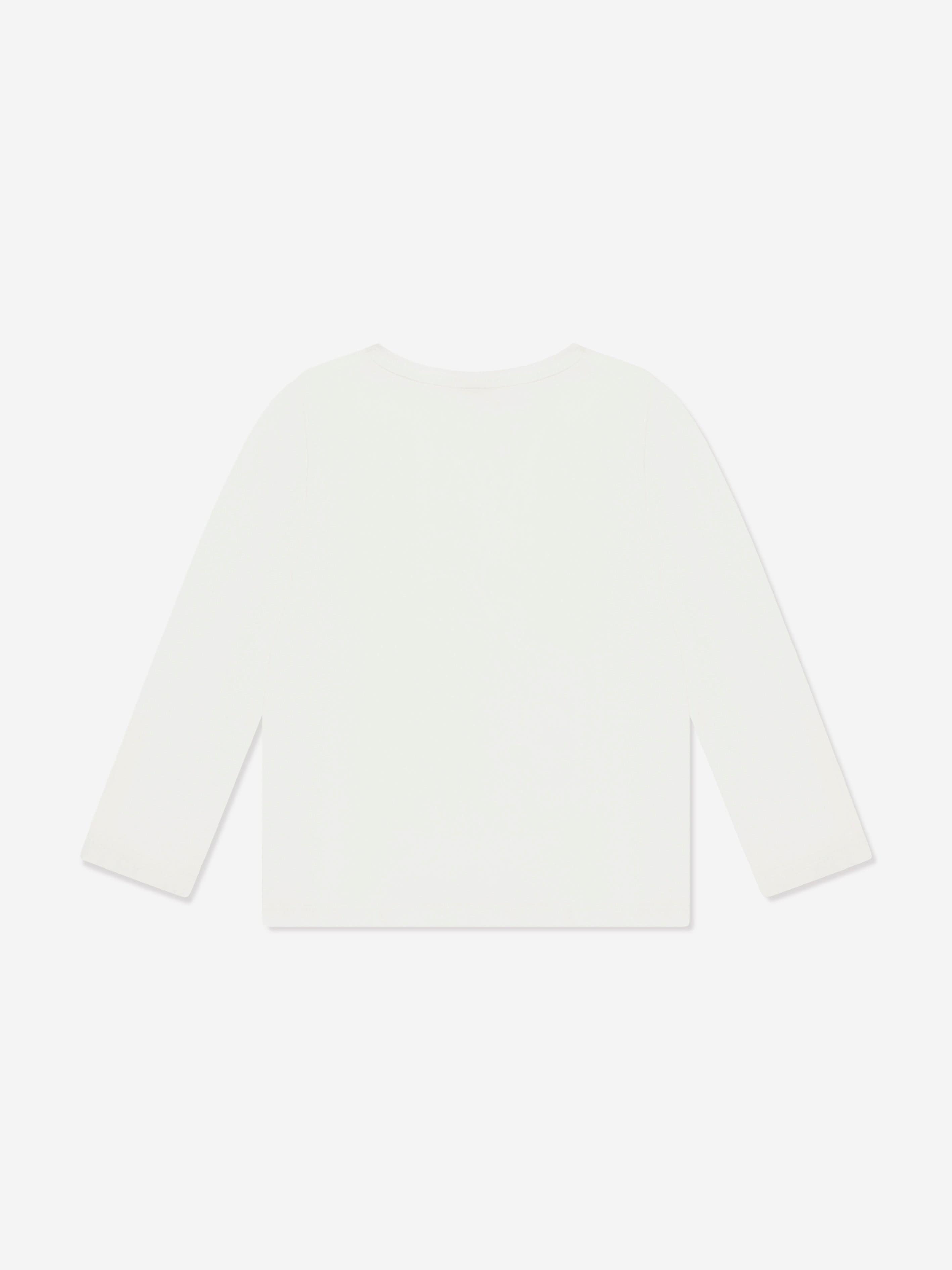 Bonpoint Girls Tidjiane Long Sleeve T-Shirt in Ivory