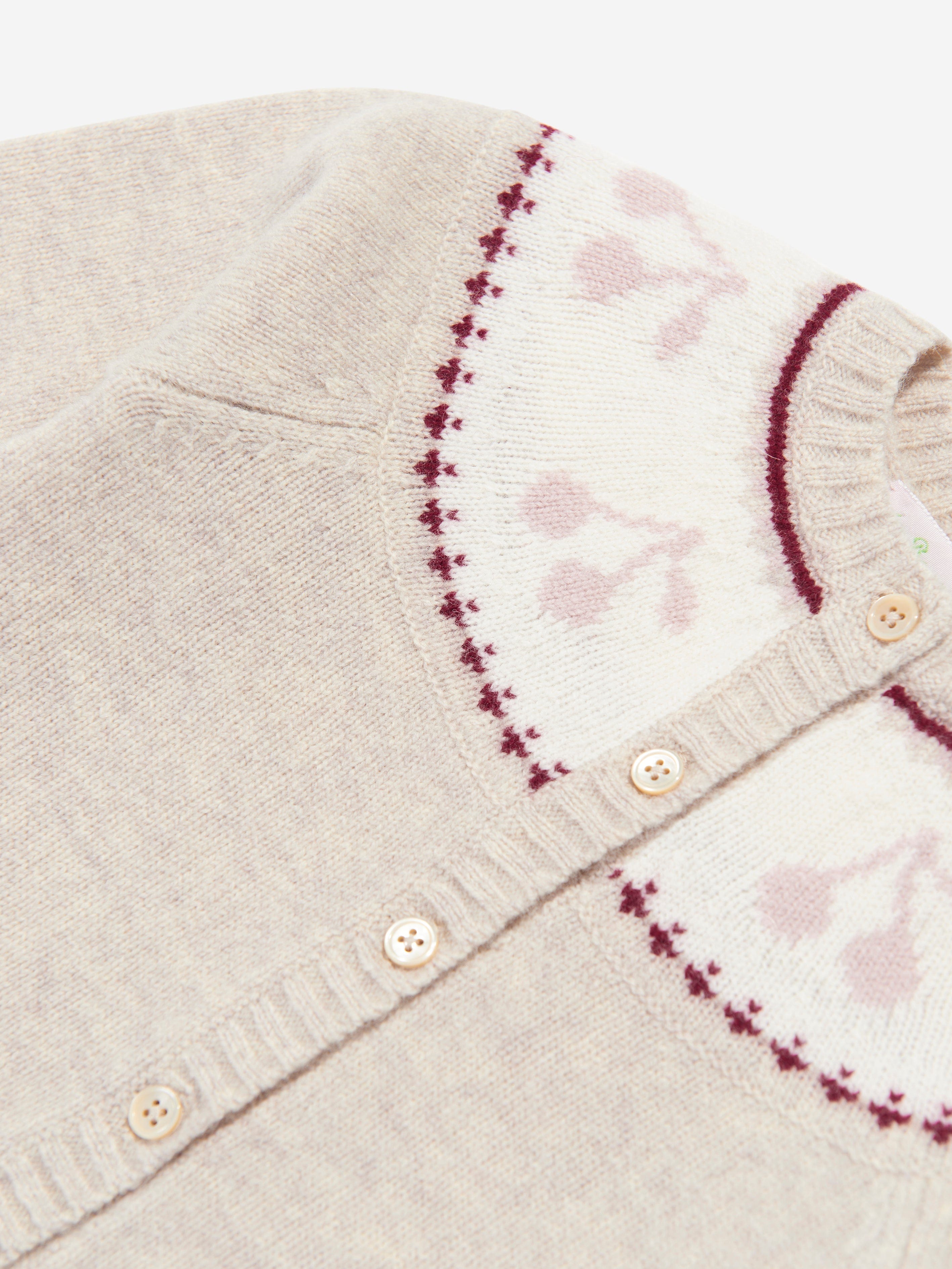 Bonpoint Baby Girls Tatiana Wool Cardigan in Beige