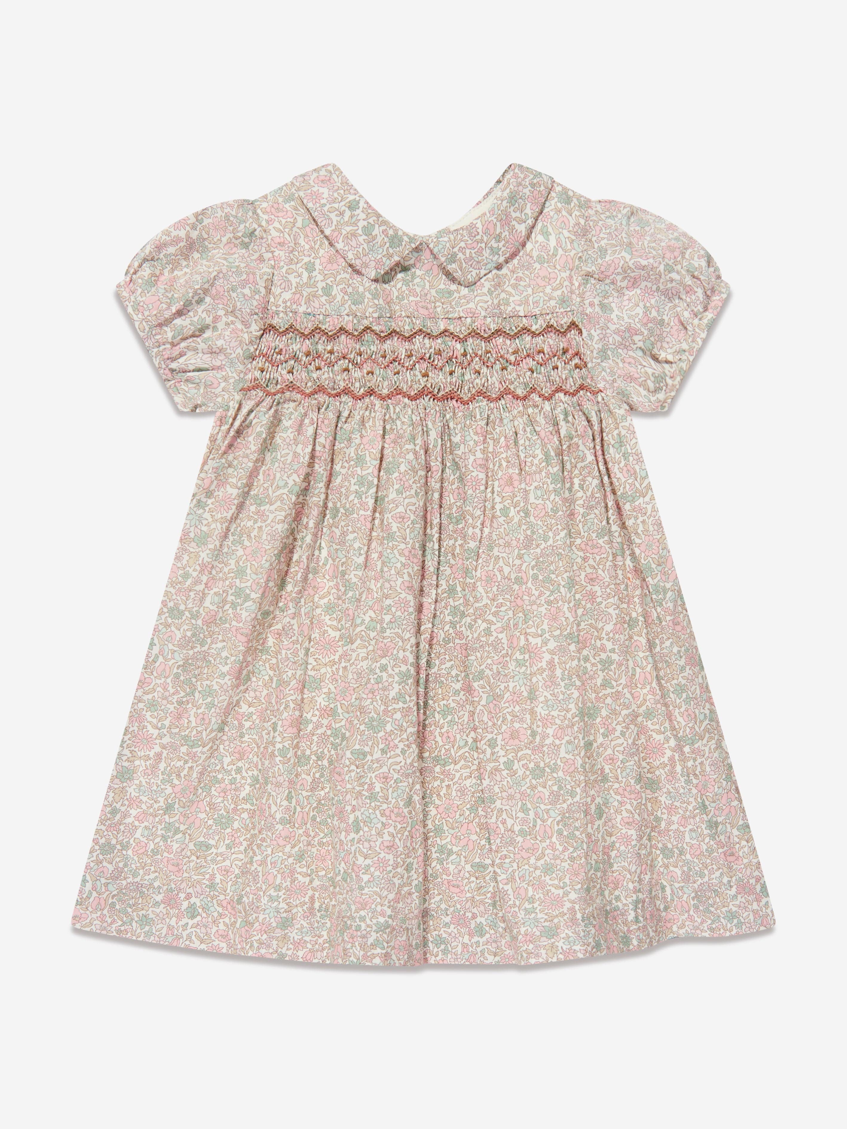 Bonpoint Baby Girls Joyeuse Smocked Dress in Pink