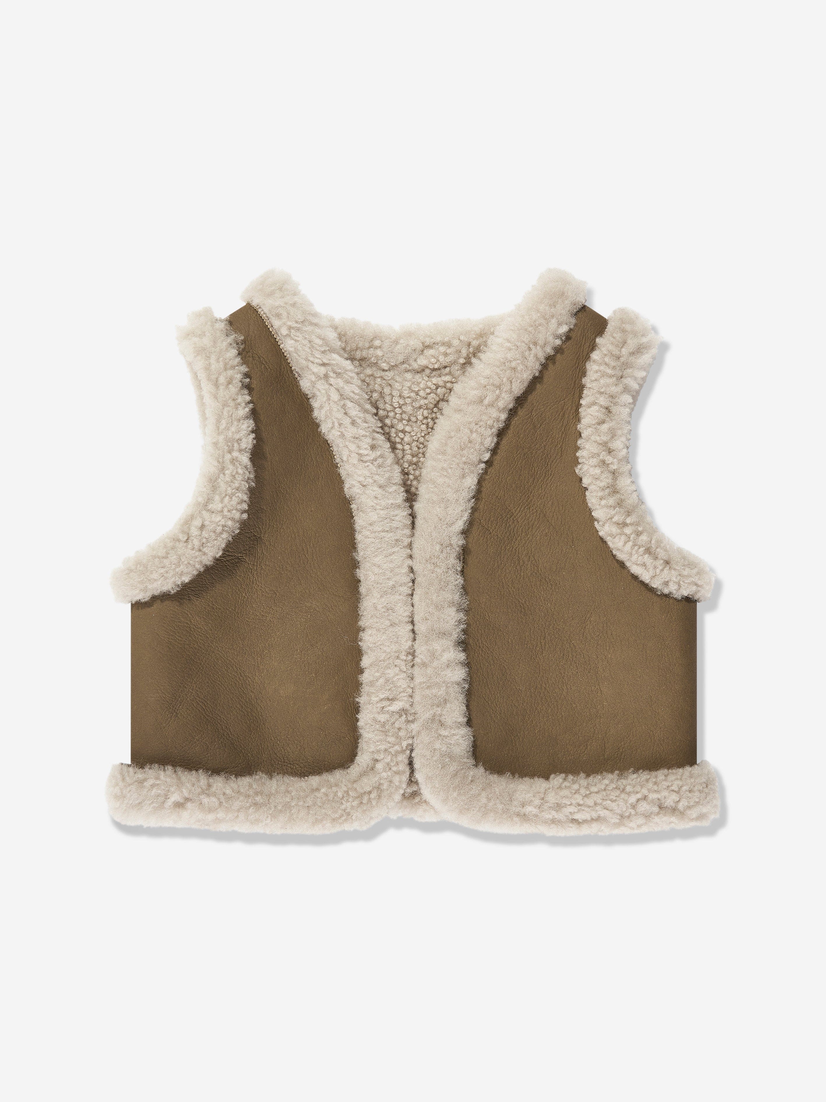 Bonpoint Baby Barra Faux Shearling Gilet in Brown